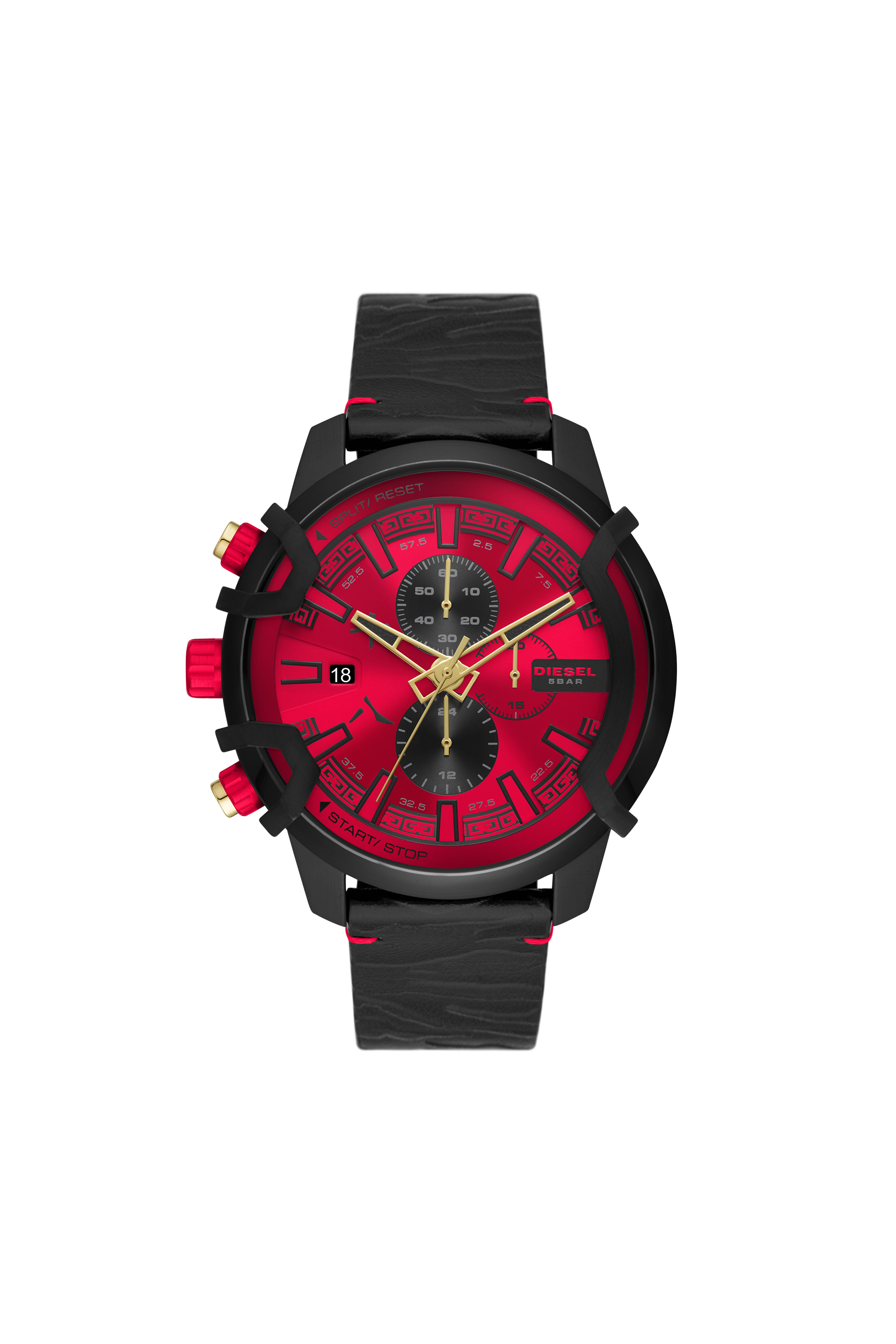 DZ4583 Man: Griffed Chronograph Leather Watch | Diesel