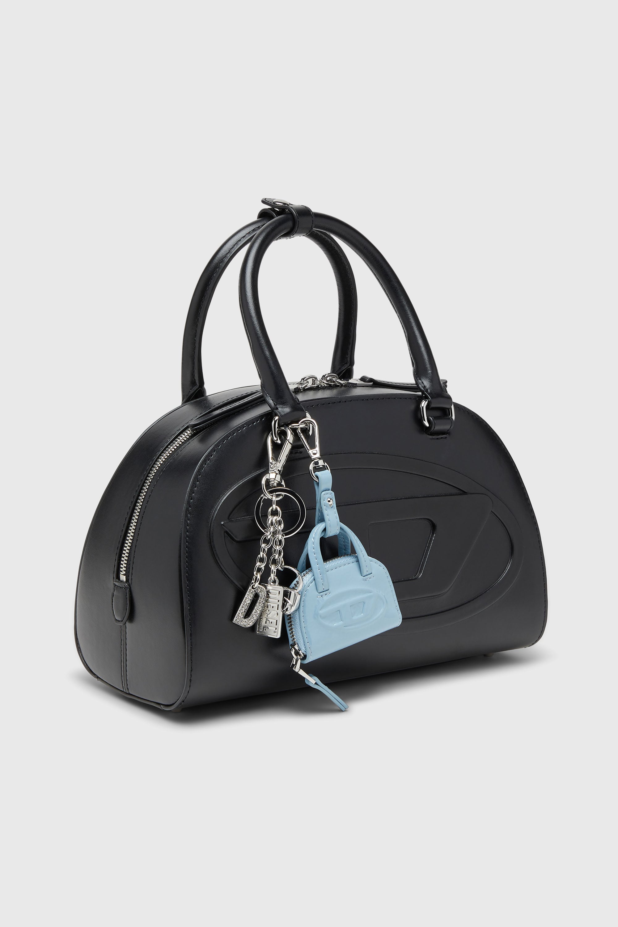 Diesel - 1DR KEY MULTICHARM, Female's Metal keyring with logo charms in Silver - 2