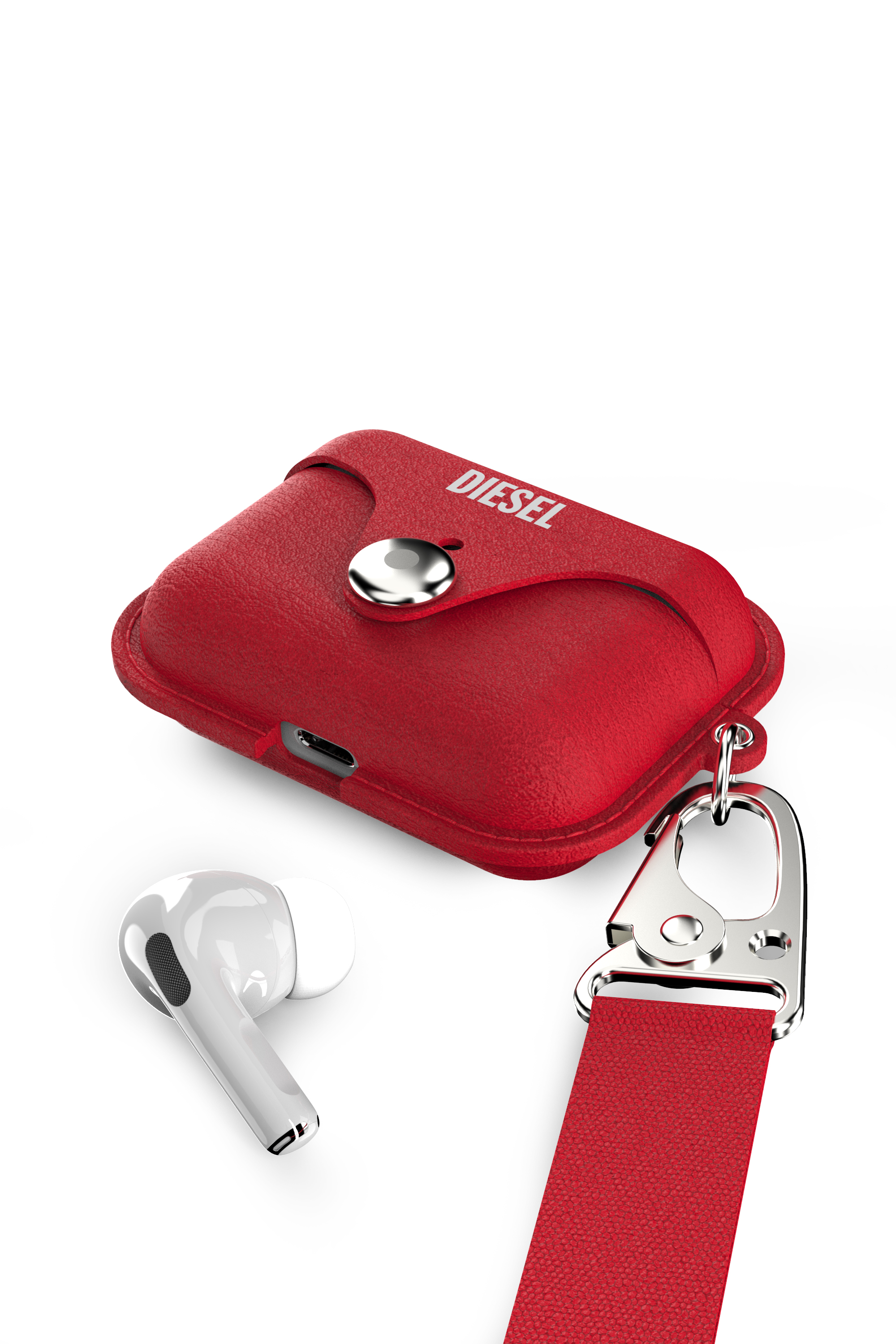 Diesel - 49860 AIRPOD CASE AIRPODS CASE, Estuche de cuero por Airpods Pro Unisex in Rojo - 5
