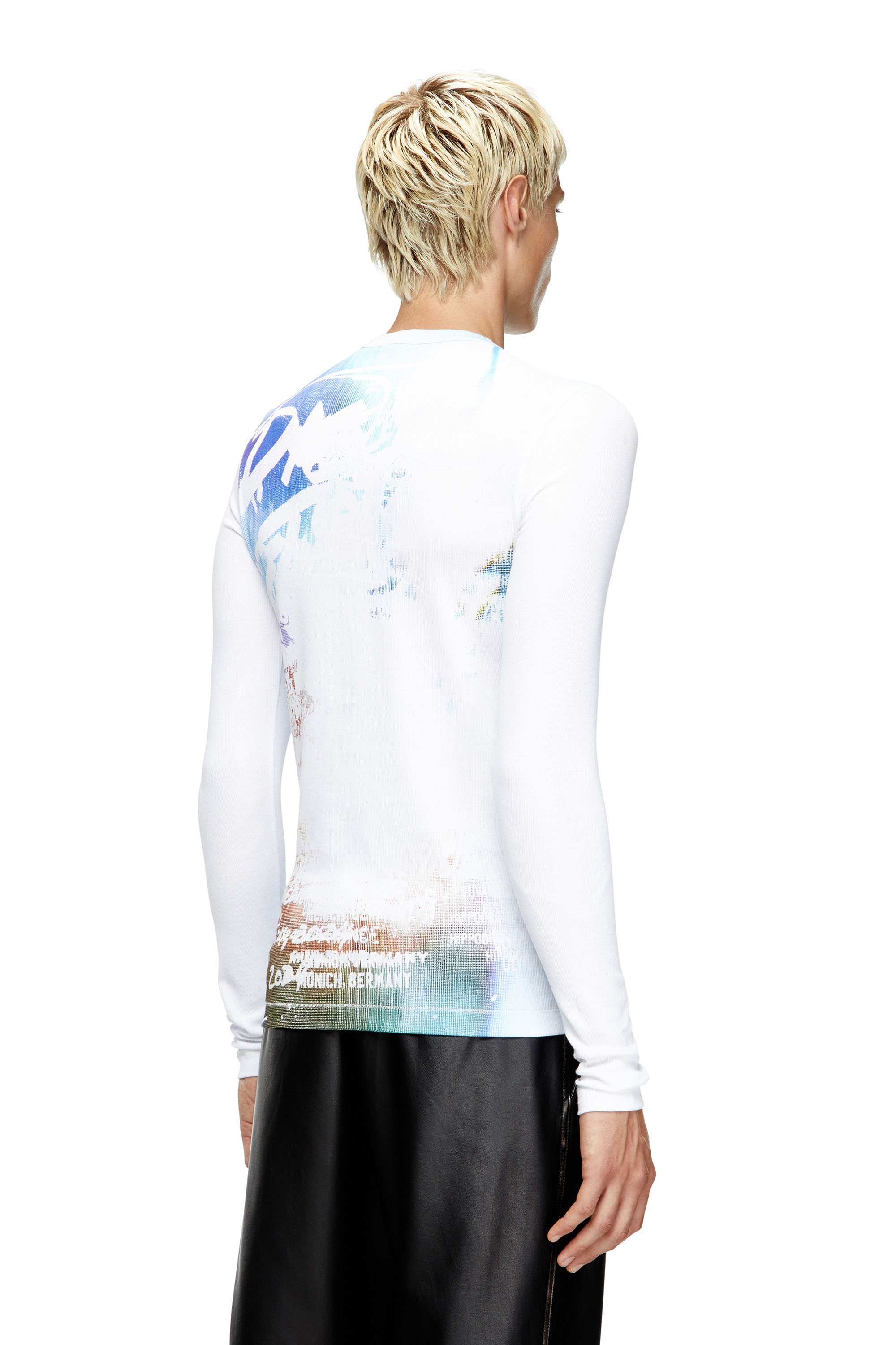 Diesel - T-RIBBER-LS-T3, Man's Long-sleeve T-shirt with graffiti print in White - 4