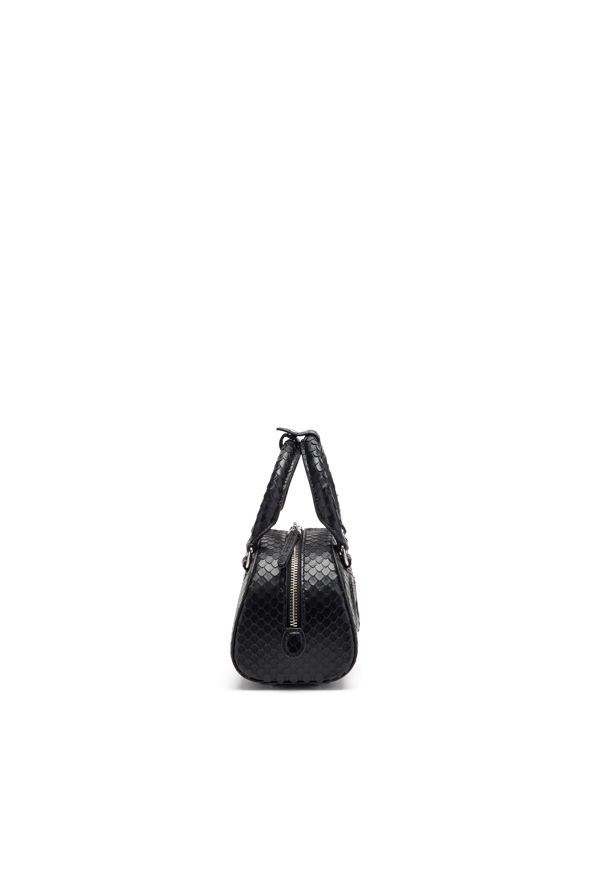 Diesel - 1DR DOME CROSSBODY, Female's 1DR Dome-Mini bowling bag in snake-effect leather in Black - 4
