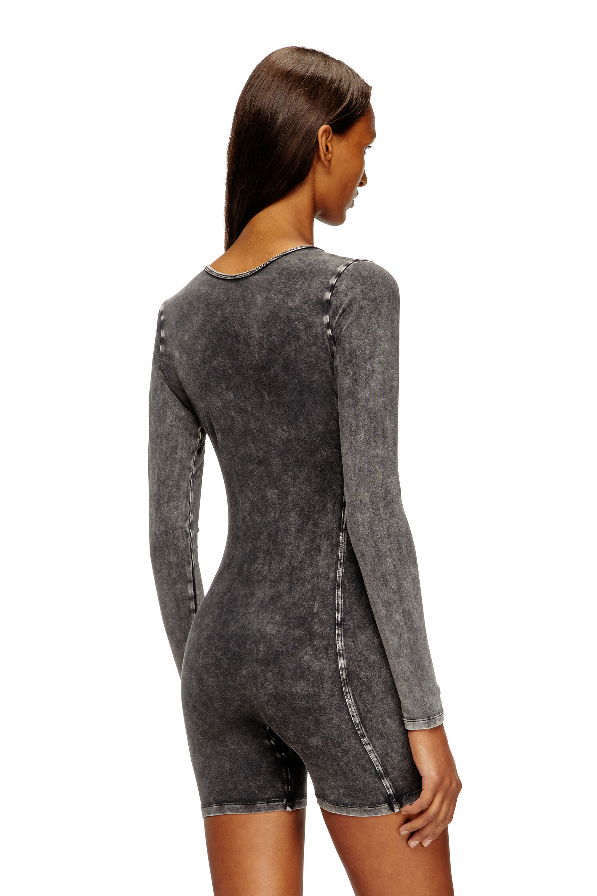 Diesel - KARIM-DNM, Female's Playsuit in denim-effect jersey in Black - 4
