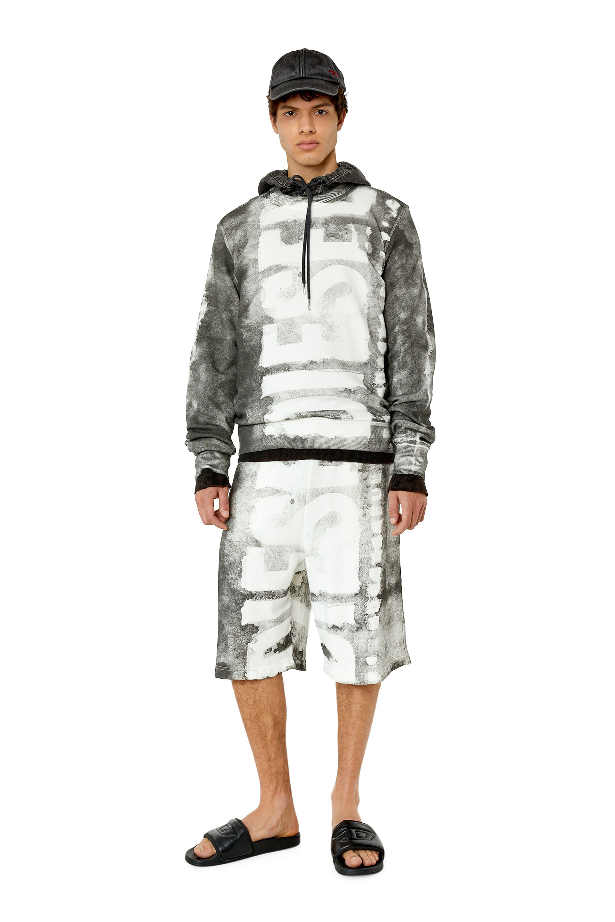 Diesel - S-GINY, Sudadera con el logotipo y efecto de manchas de color Hombre in Gris - 1