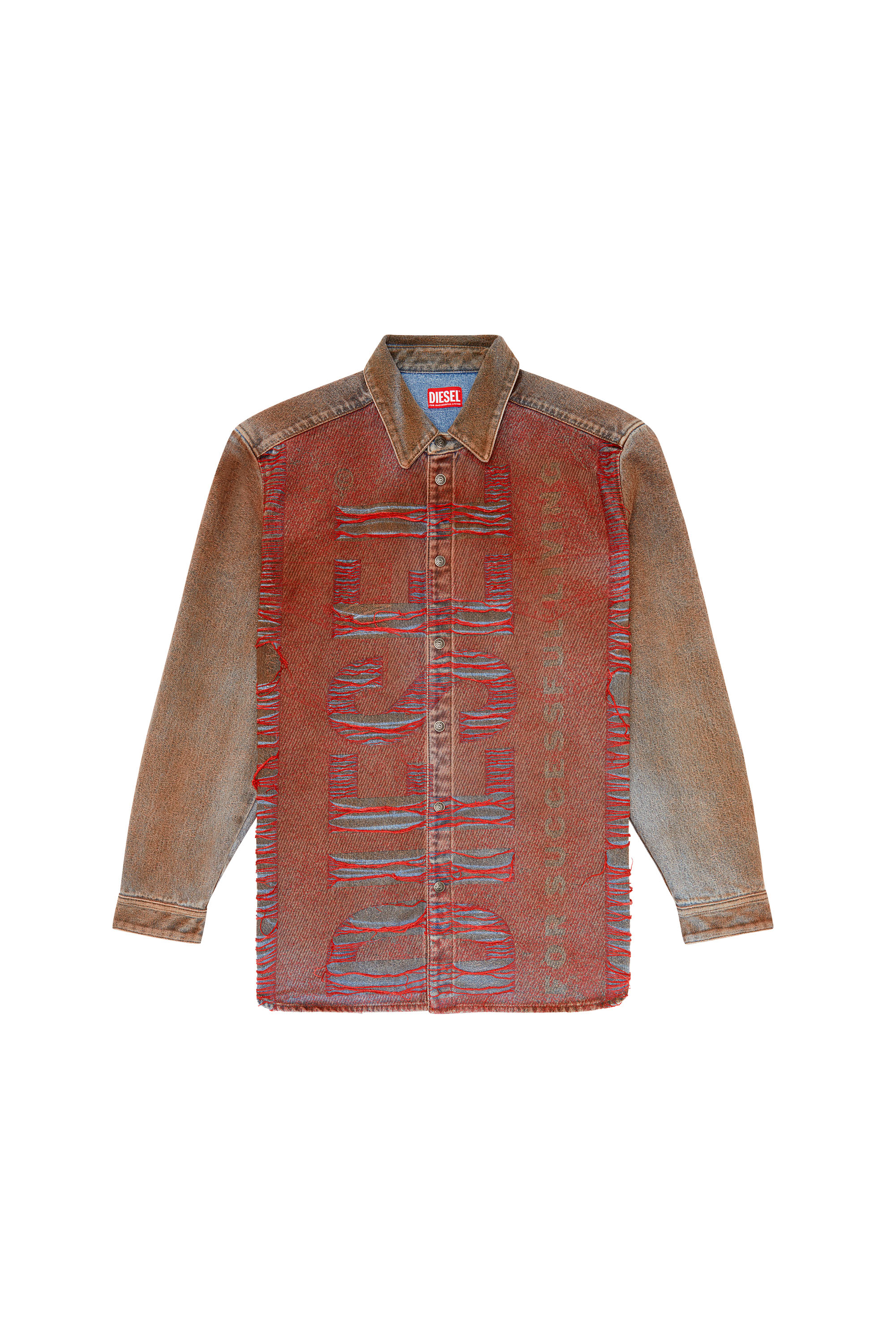 Diesel - D-SIMPLY-OVER-S, Camisa de denim con logotipo en jacquard Hombre in Multicolor - 2