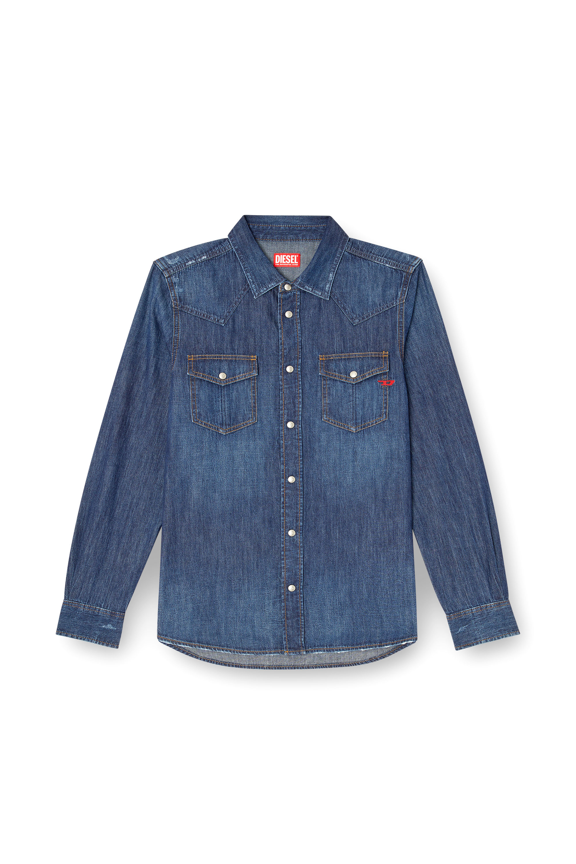 Diesel - D-VEGA, Surchemise en denim Homme in Bleu - 2