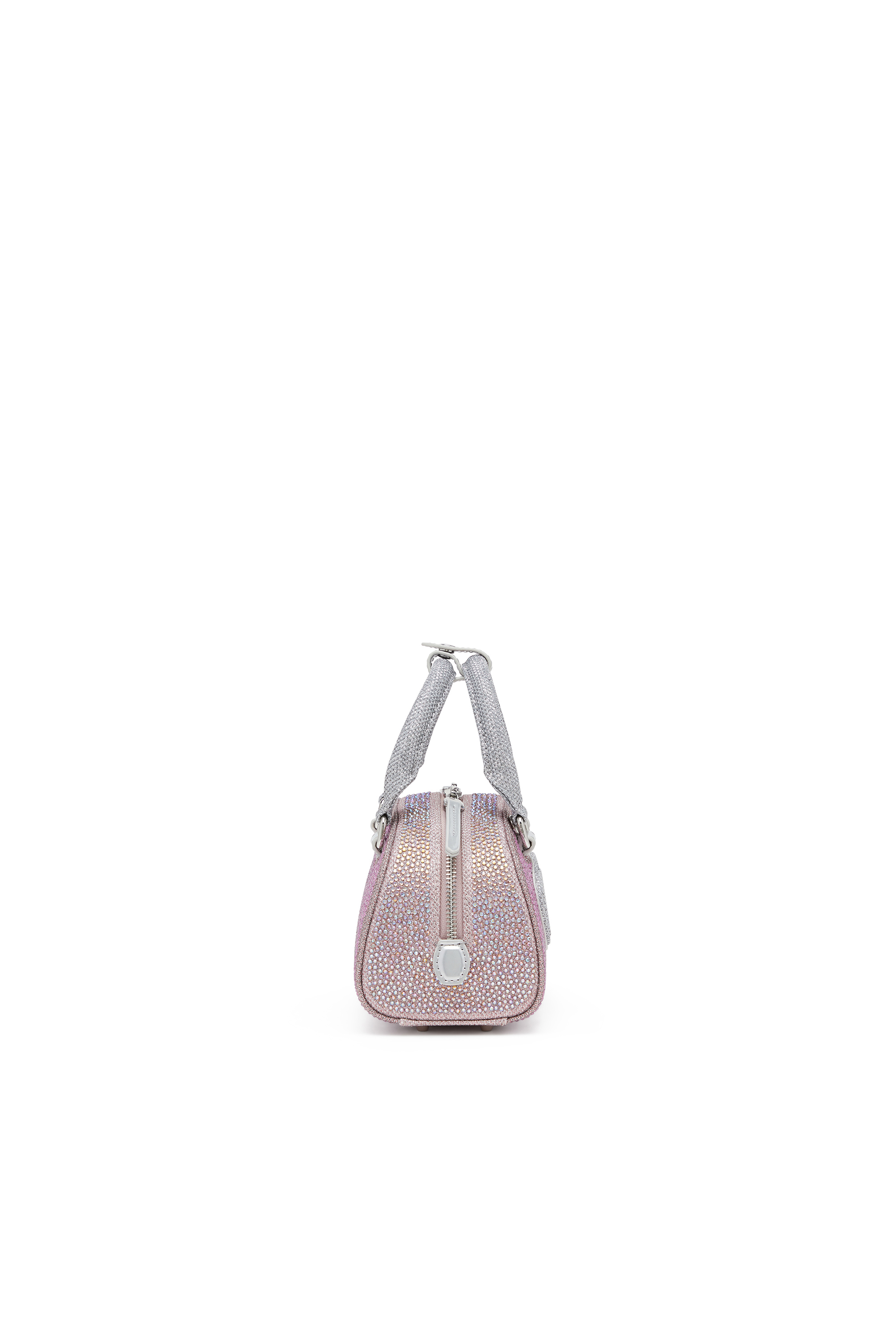 Diesel - 1DR DOME CROSSBODY, 1DR Dome - Peque&ntilde;o bolso bandolera en crystal Lurex Mujer in Rosa - 4