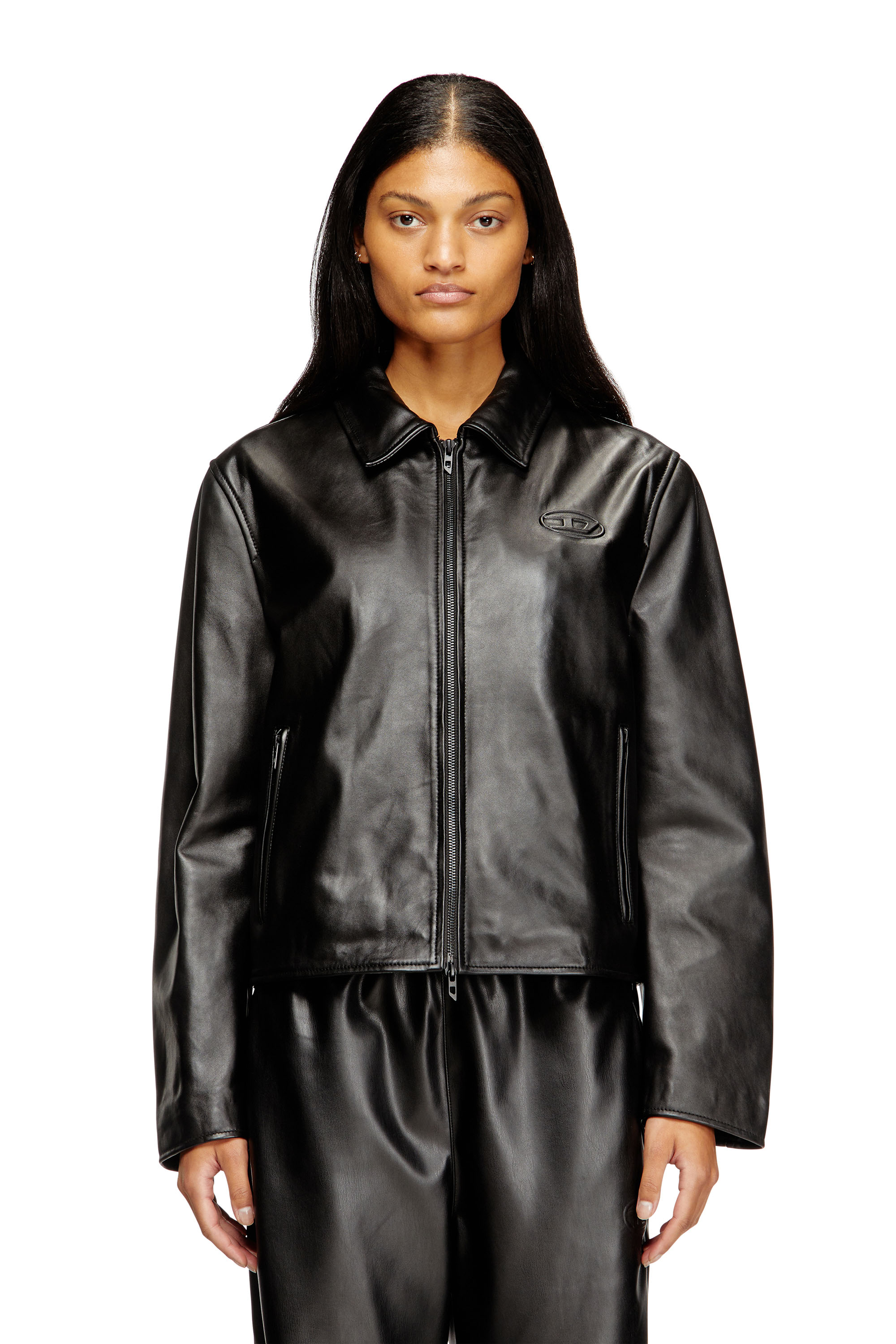 Diesel - L-AMAR-FEM-S2, Female's Coach jacket in leather in Black - 1