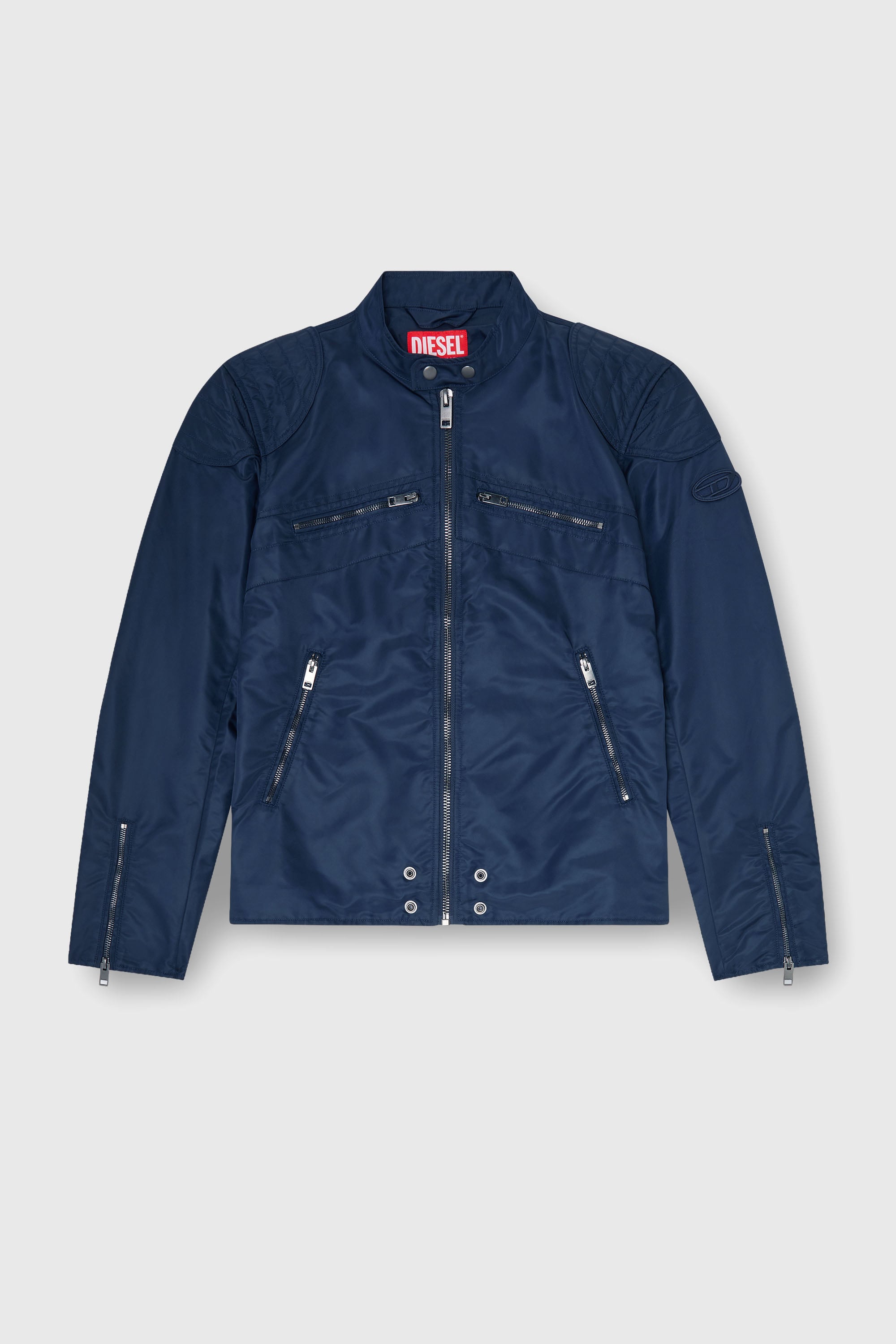 Diesel - J-GLORY-T92, Chaqueta de nailon con hombros acolchados y bolsillos con cremallera Hombre in Azul marino - 2