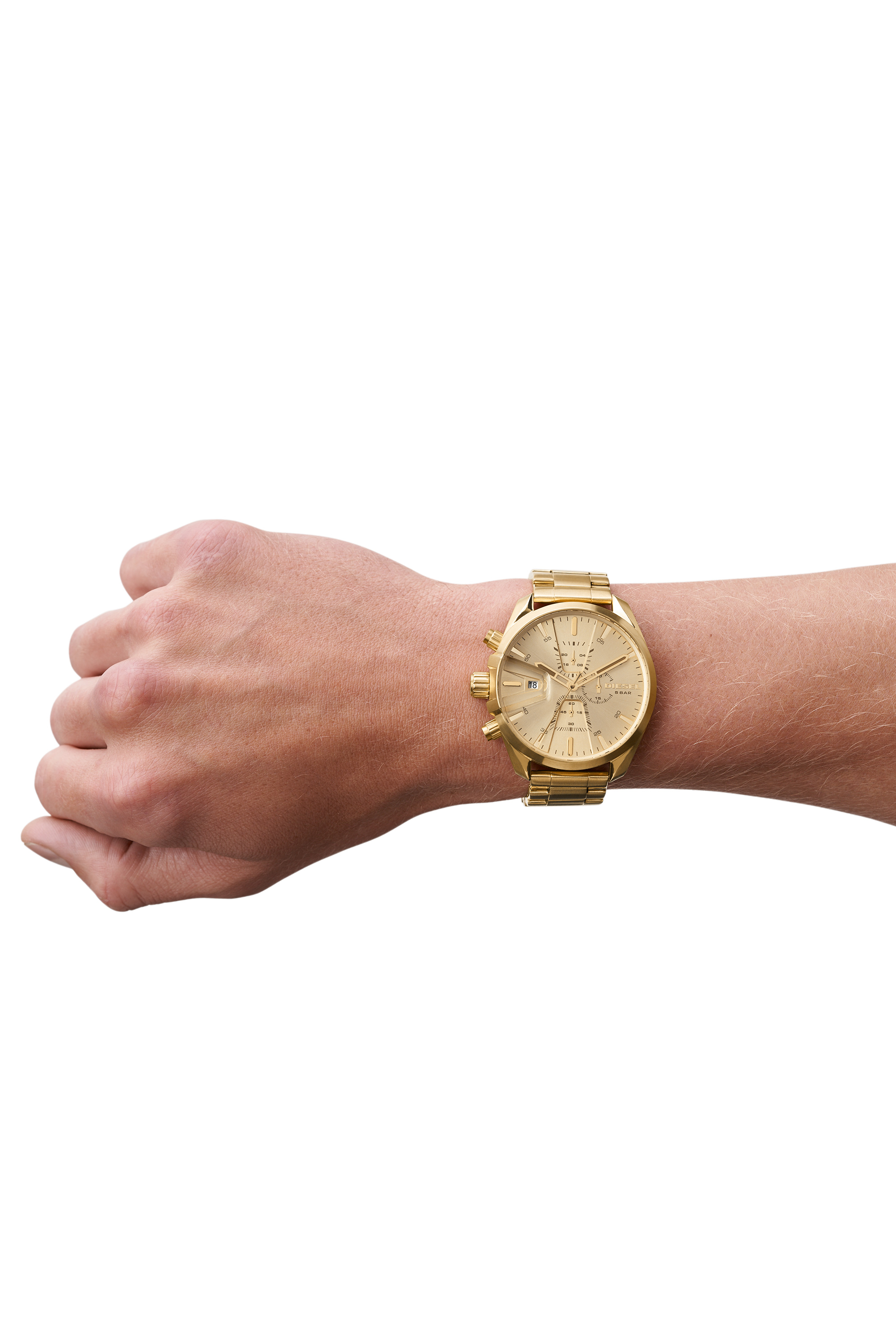 DZ4475 Man: Gold watch with single-link strap, 47 mm | Diesel
