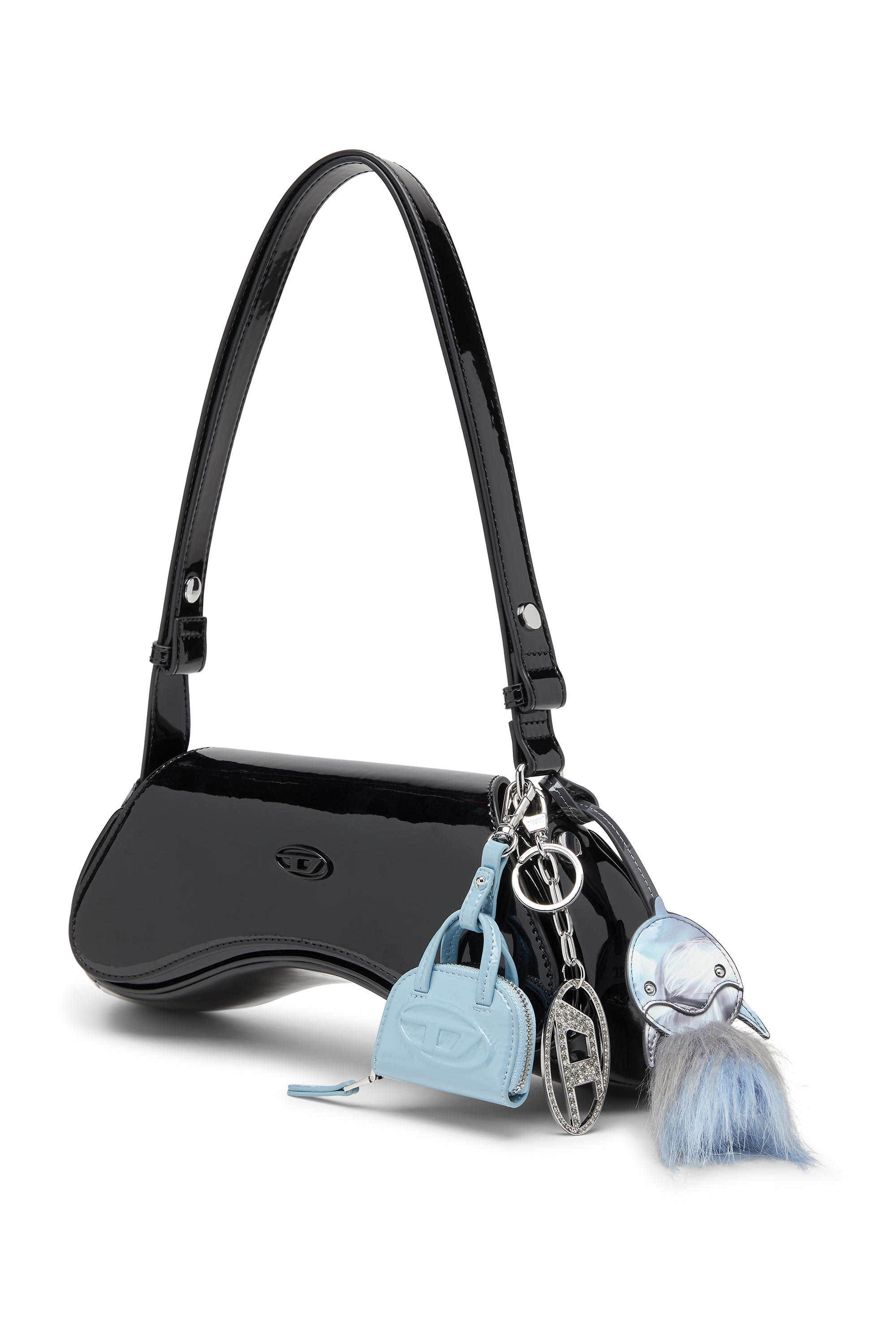 Diesel - PLAY CROSSBODY, Play-Sac à bandoulière en PU brillant Femme in Noir - 2
