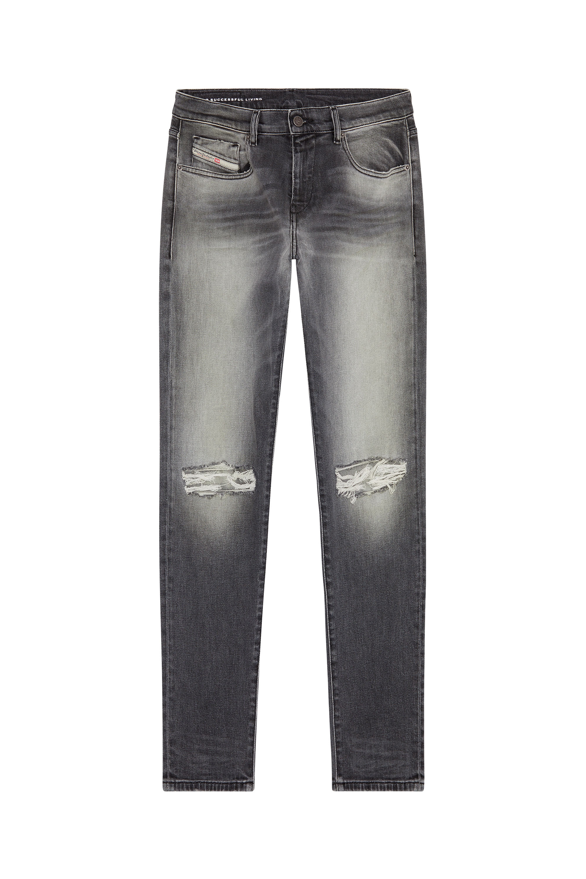 Diesel - Slim Jeans 2019 D-Strukt 09G03, Man's Slim Jeans - 2019 D-Strukt in Light Grey - 4