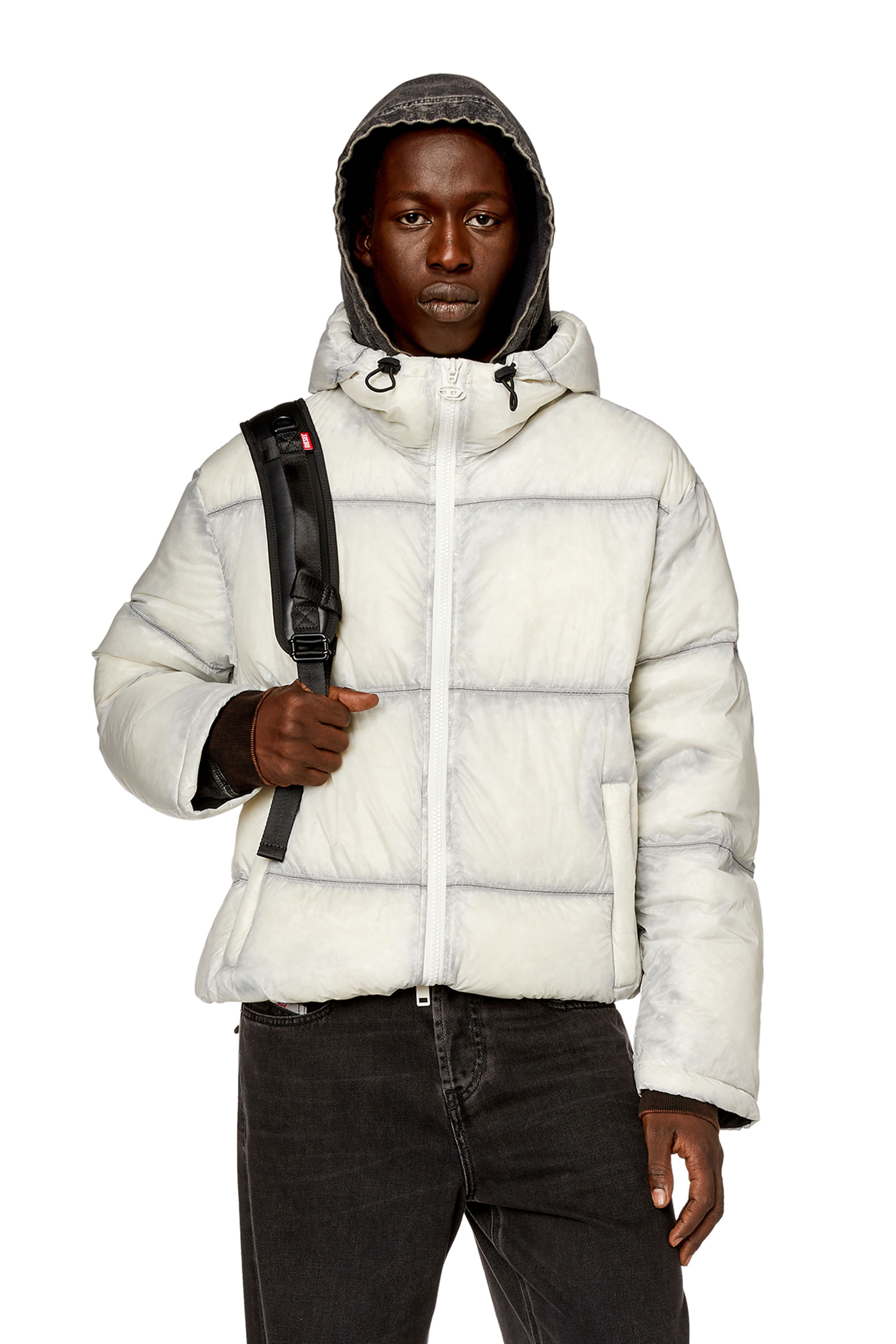 Men's Hooded down jacket in sheer ripstop | Multicolor | Diesel