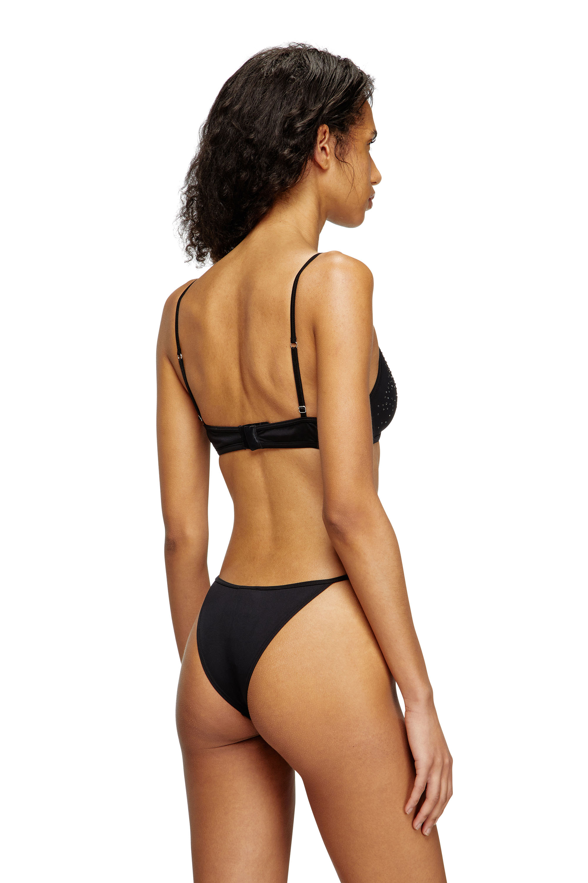 Diesel - EBBI-DNM, Female's Microfibre briefs with crystals in Black - 3