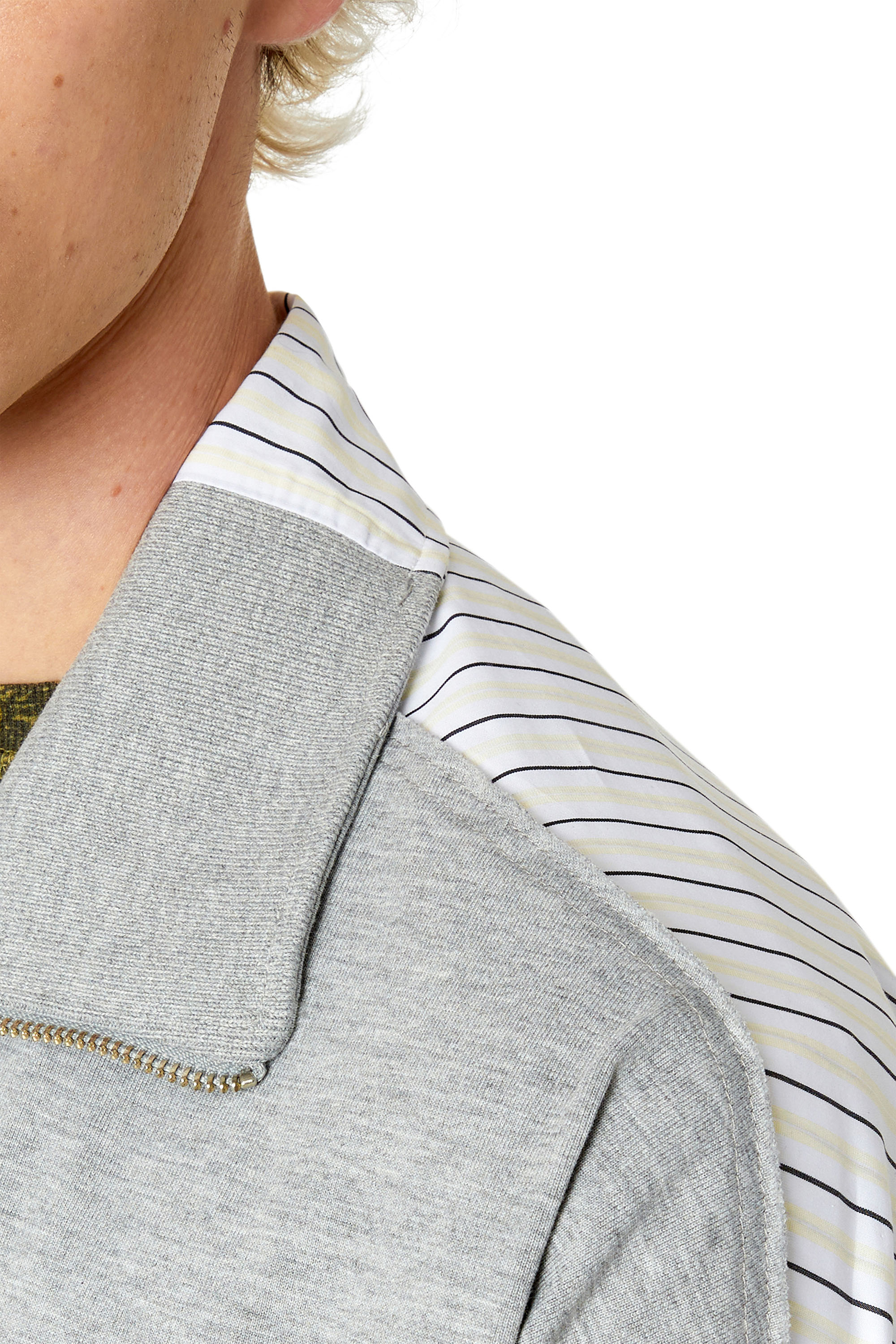 Diesel - S-GANDER-A, Man's Oversized hybrid shirt in Light Grey - 4