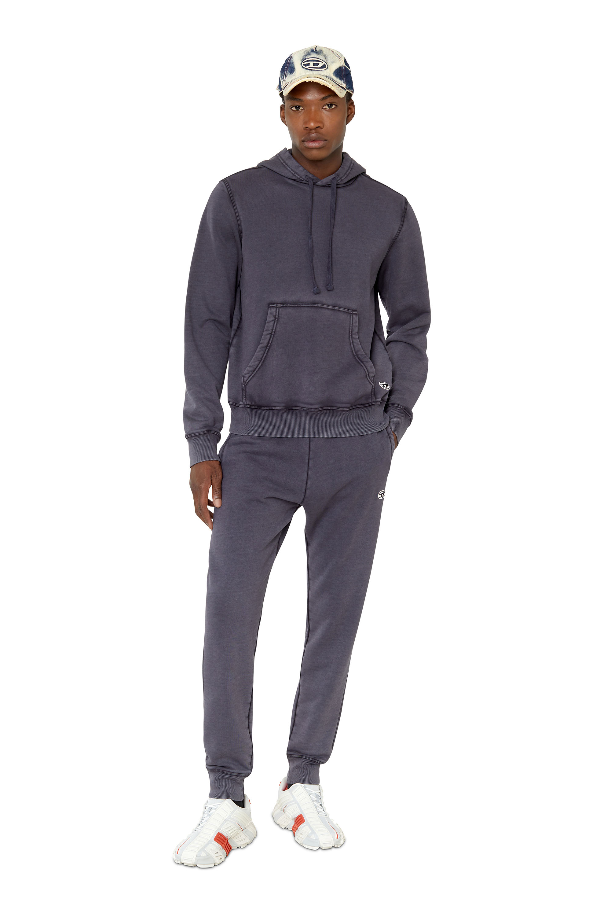 Diesel - S-GINN-HOOD-DOV-PE, Man's Treated hoodie in Blue - 1