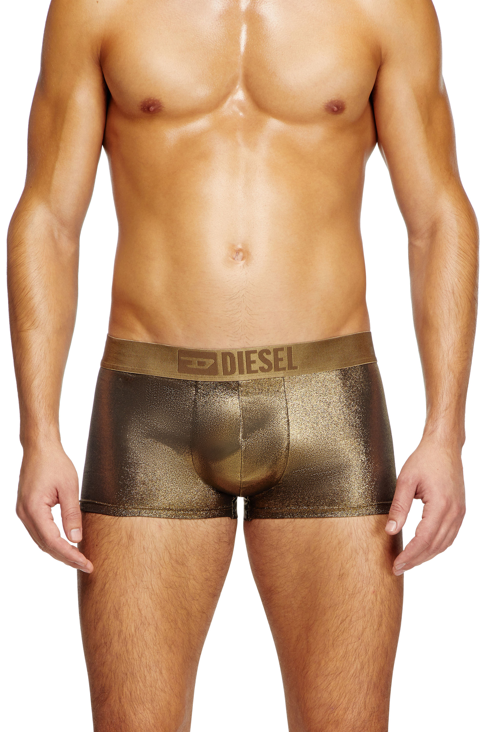 Diesel - DAMIEN-GFT, Male's Foiled fabric boxer briefs in Gold - 1
