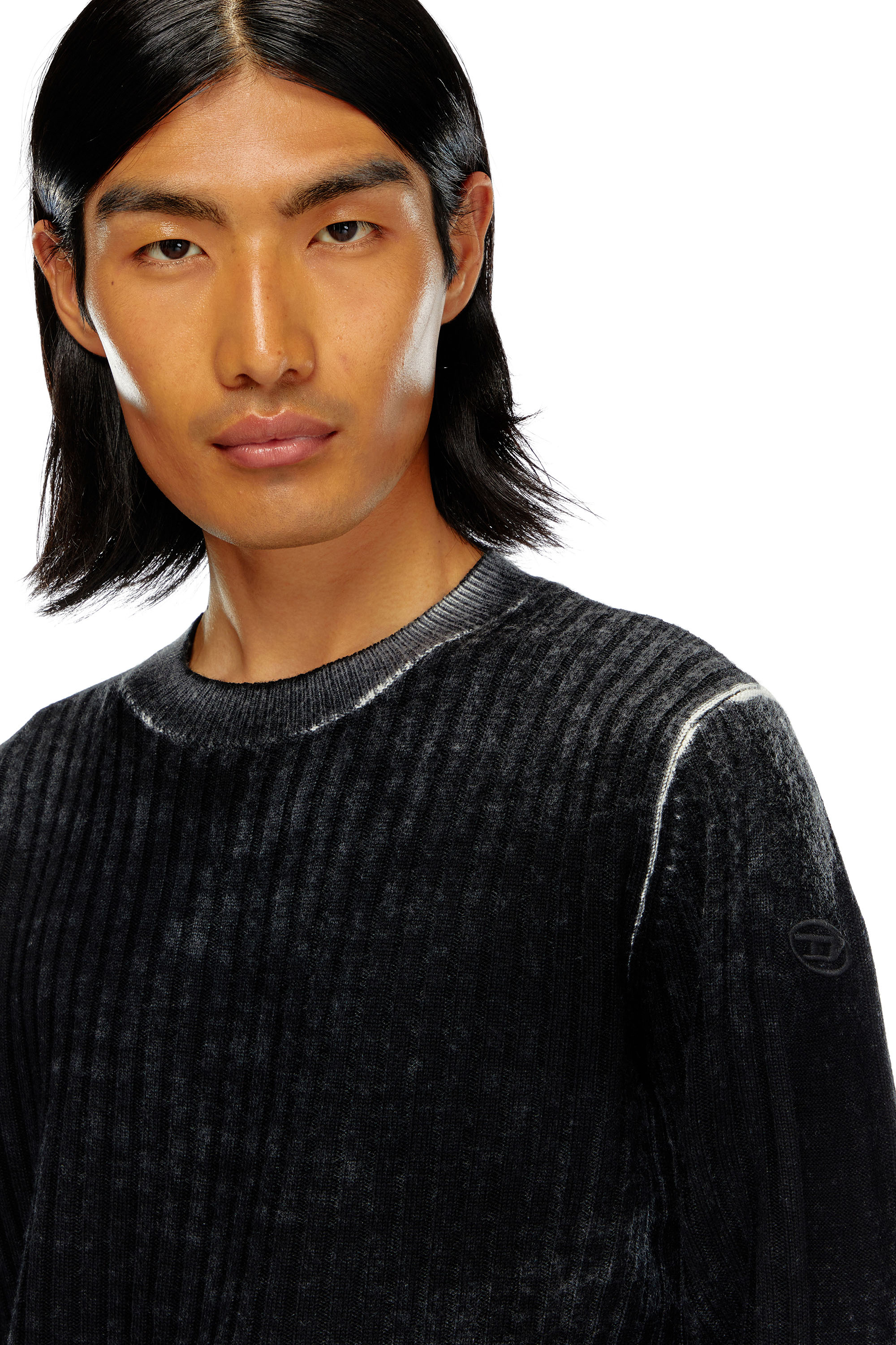 Diesel - K-ANDELERO, Man's Printed wool jumper in Grey - 5