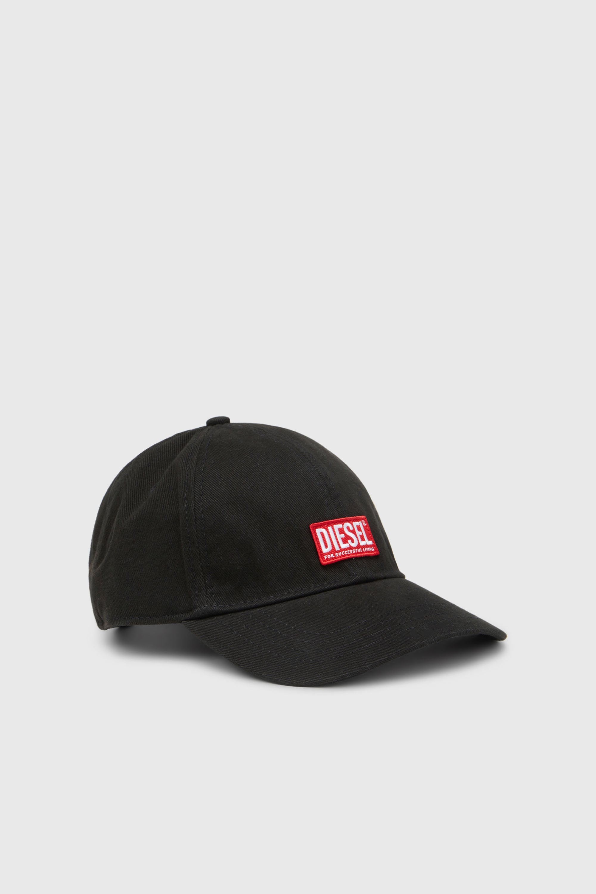 Diesel - CORRY-JACQ-WASH, Man's Baseball cap with logo patch in Black/Red - 1