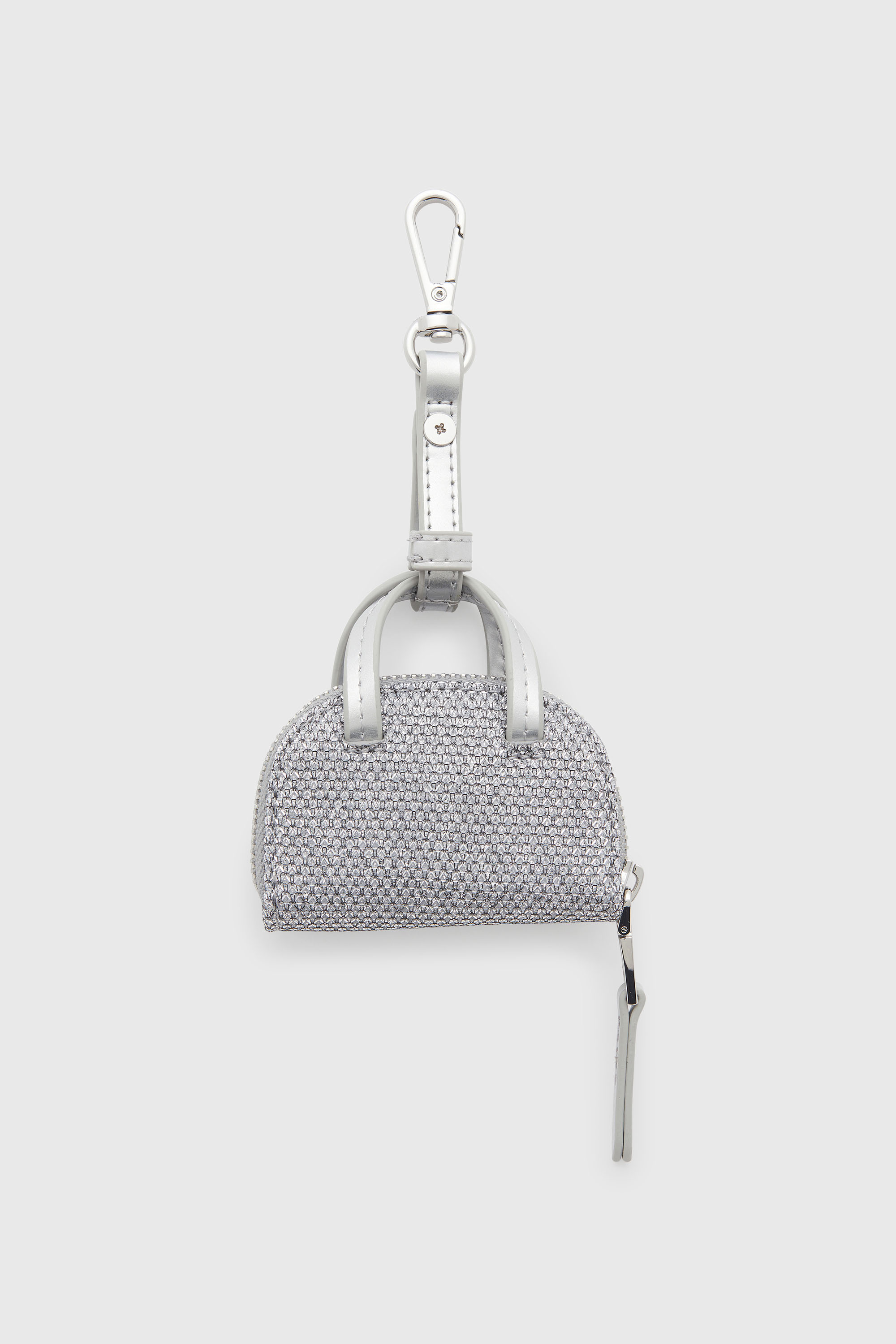 Diesel - 1DR DOME CHARMS, 1DR Dome - Charm en tissu Lurex Femme in Gris argent&eacute; - 2