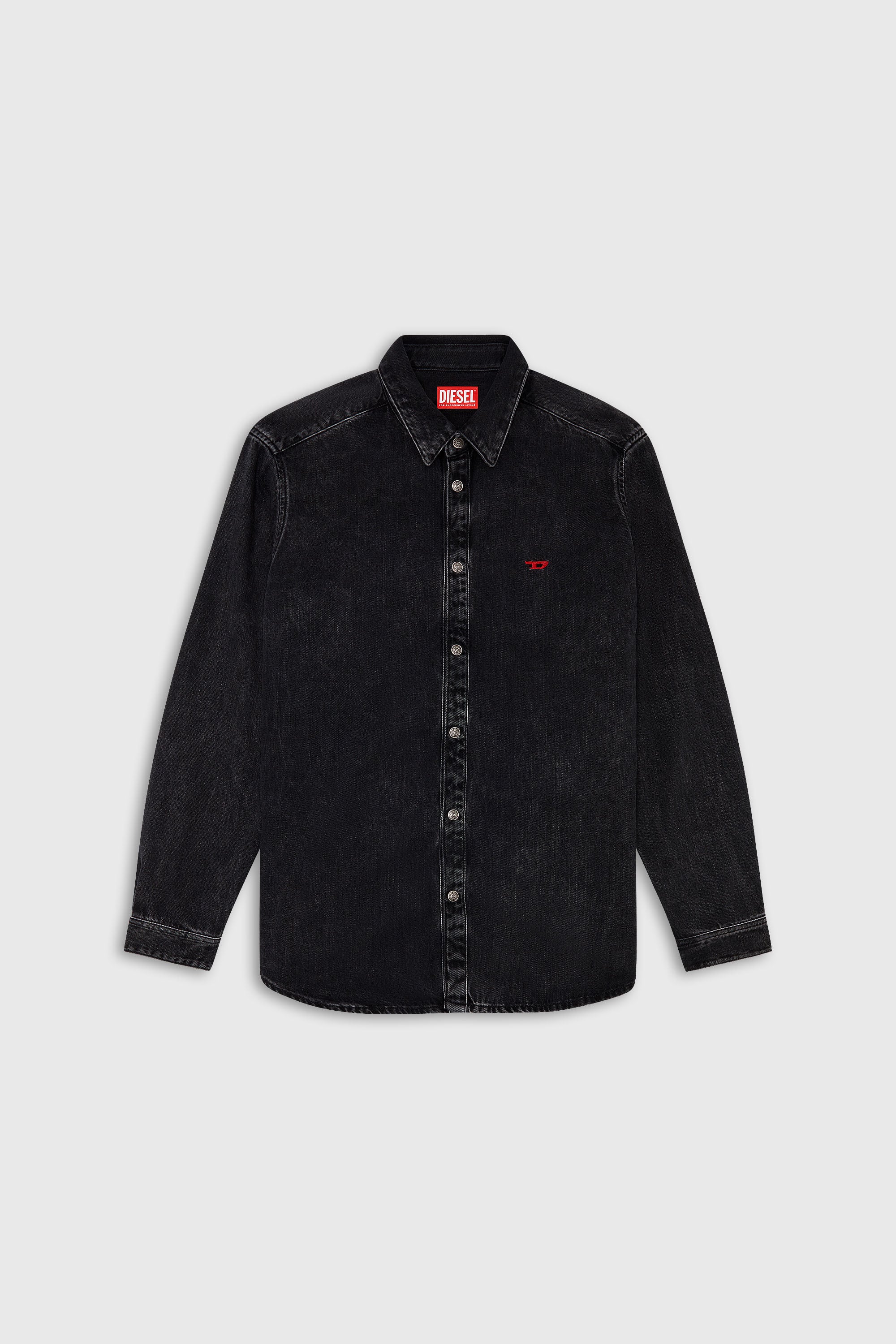 Diesel - D-SIMPLY, Man's Shirt in Tencel denim in Black - 2
