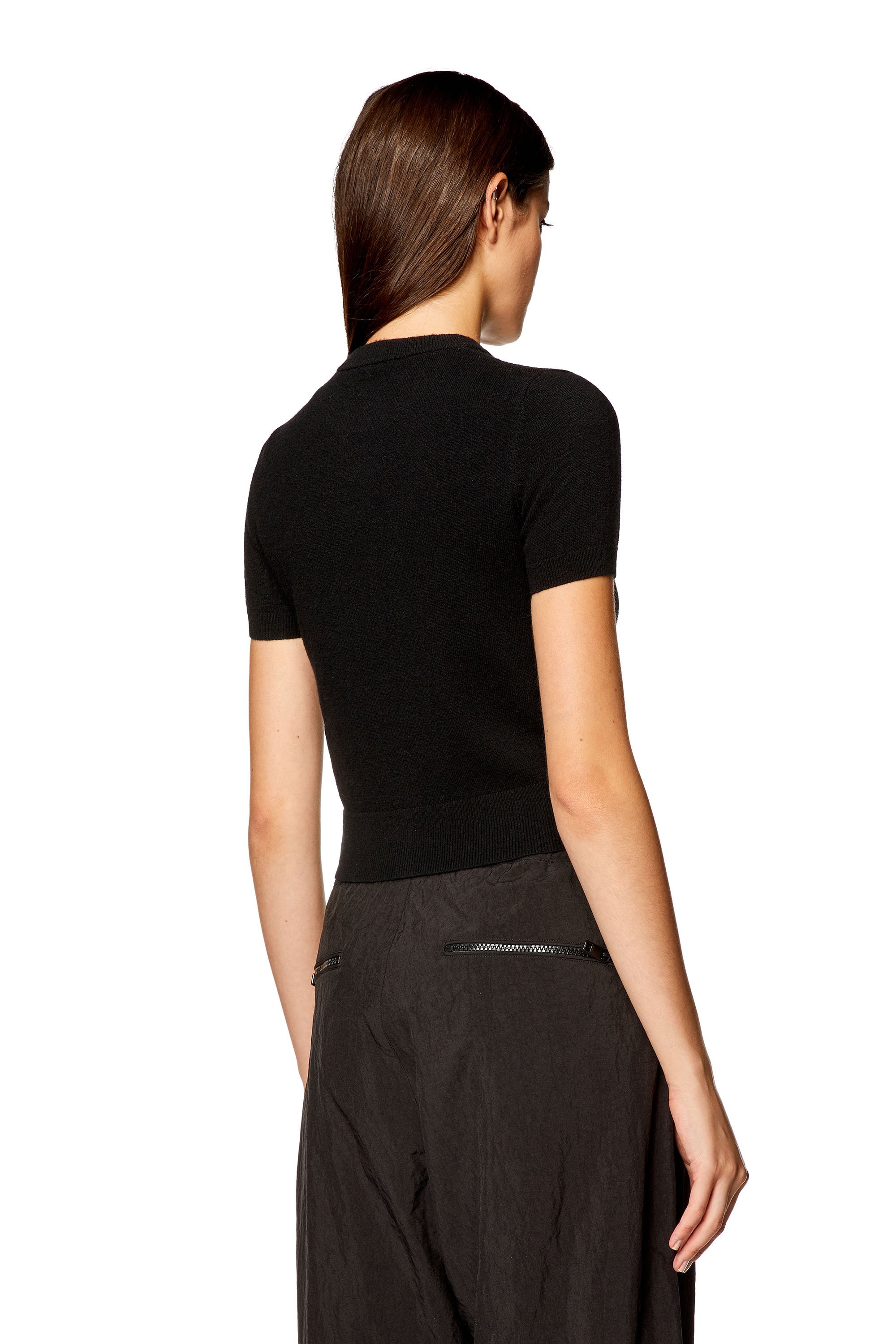 Diesel - M-ARGA, Woman's Wool and cashmere top in Black - 5