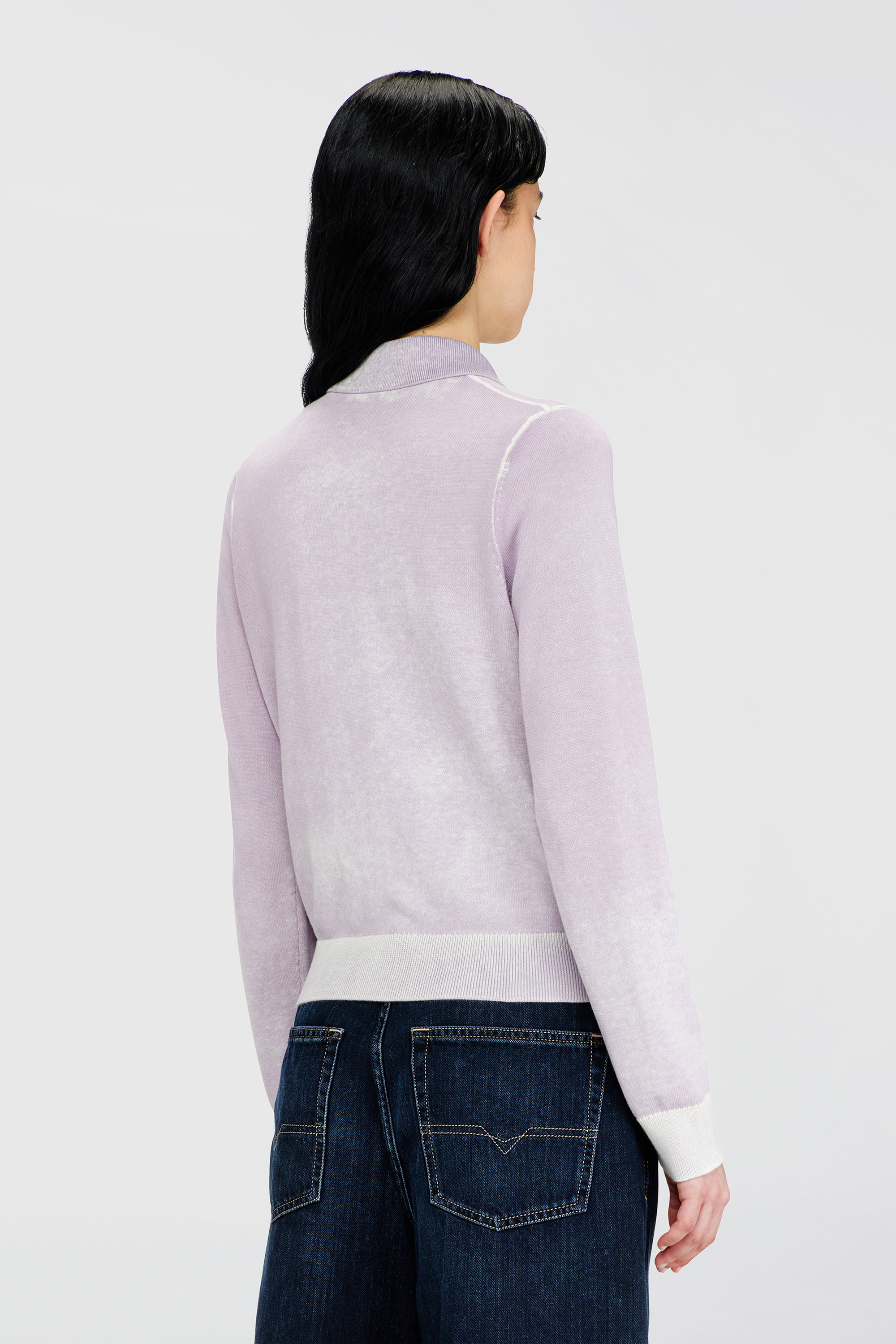 Diesel - M-LOREN, Woman's Cardigan with faded reverse print in Lilac - 4
