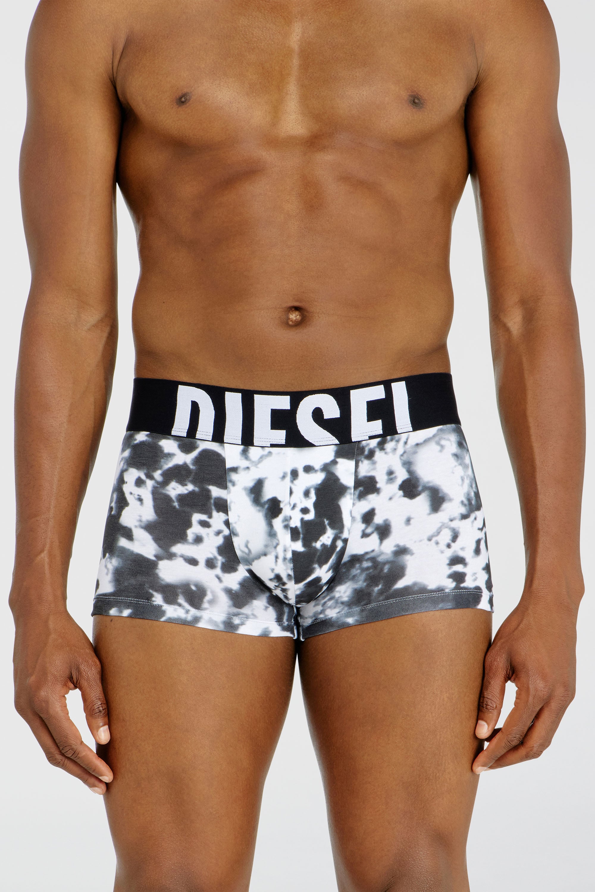 Diesel - UMBX-DAMIENTHREEPACK-5.5EL, Man's 3-pack of stretch cotton trunks with print in Black/White - 1