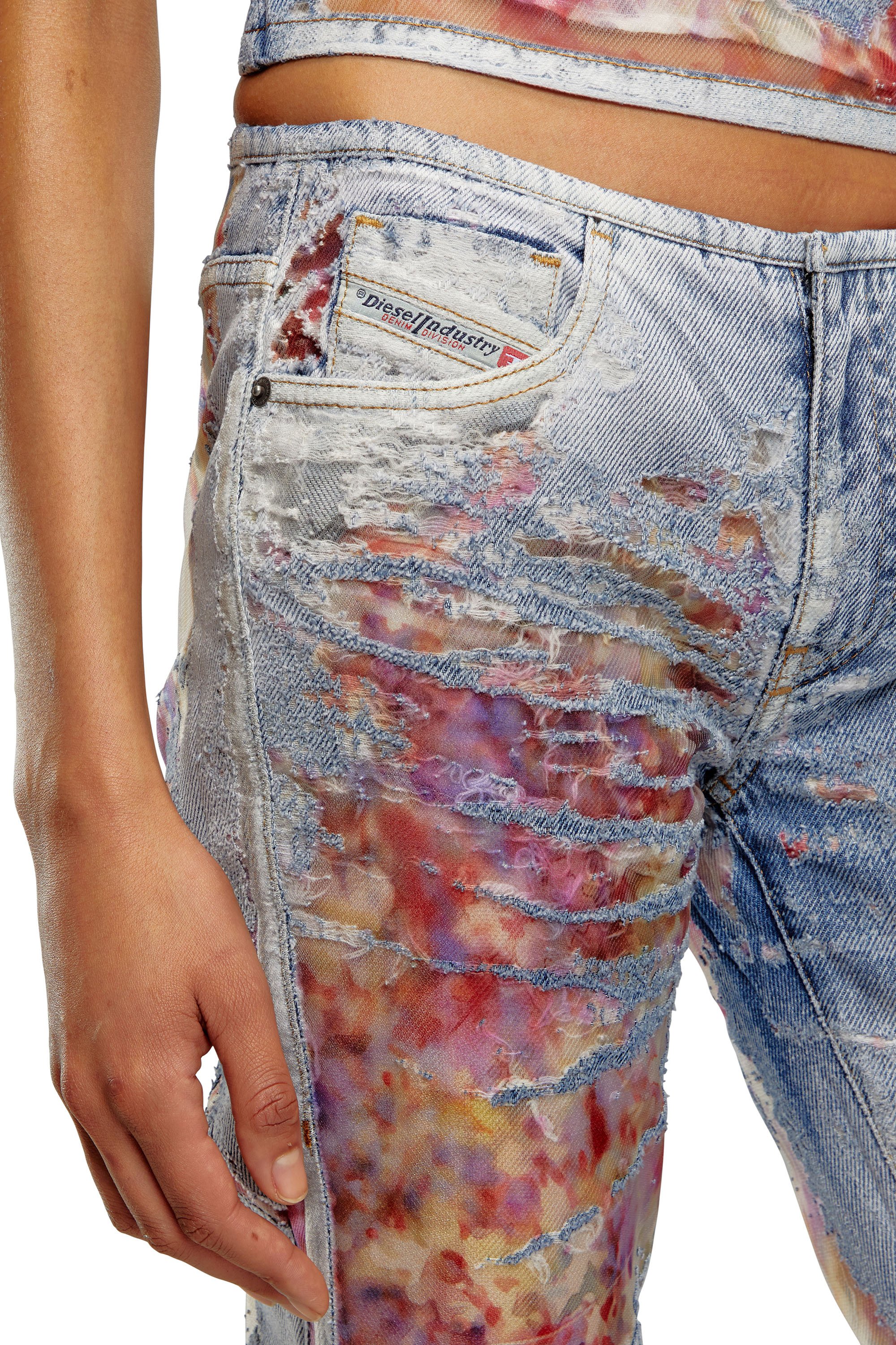 Diesel - Woman's Bootcut Jeans D-Shark 068MY, Blue/Pink - 3