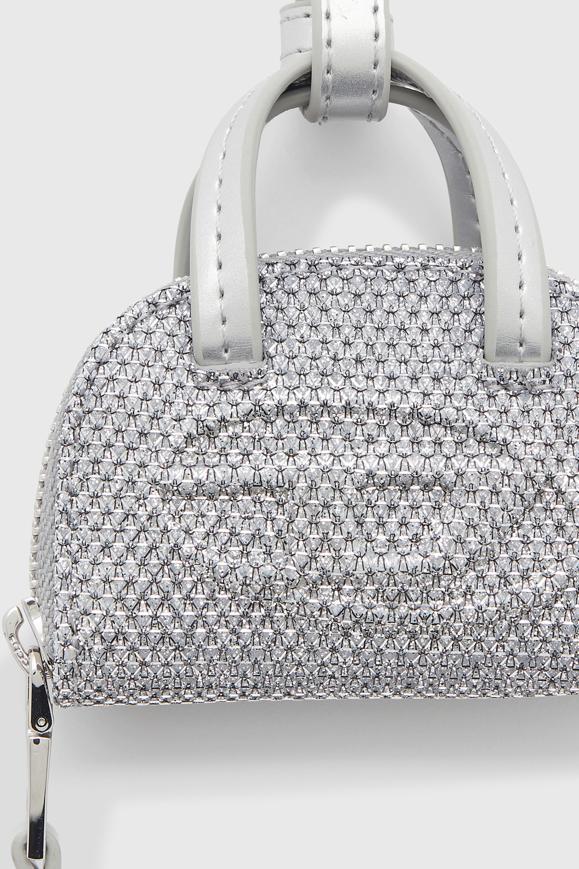 Diesel - 1DR DOME CHARMS, 1DR Dome - Charm en tissu Lurex Femme in Gris argent&eacute; - 3