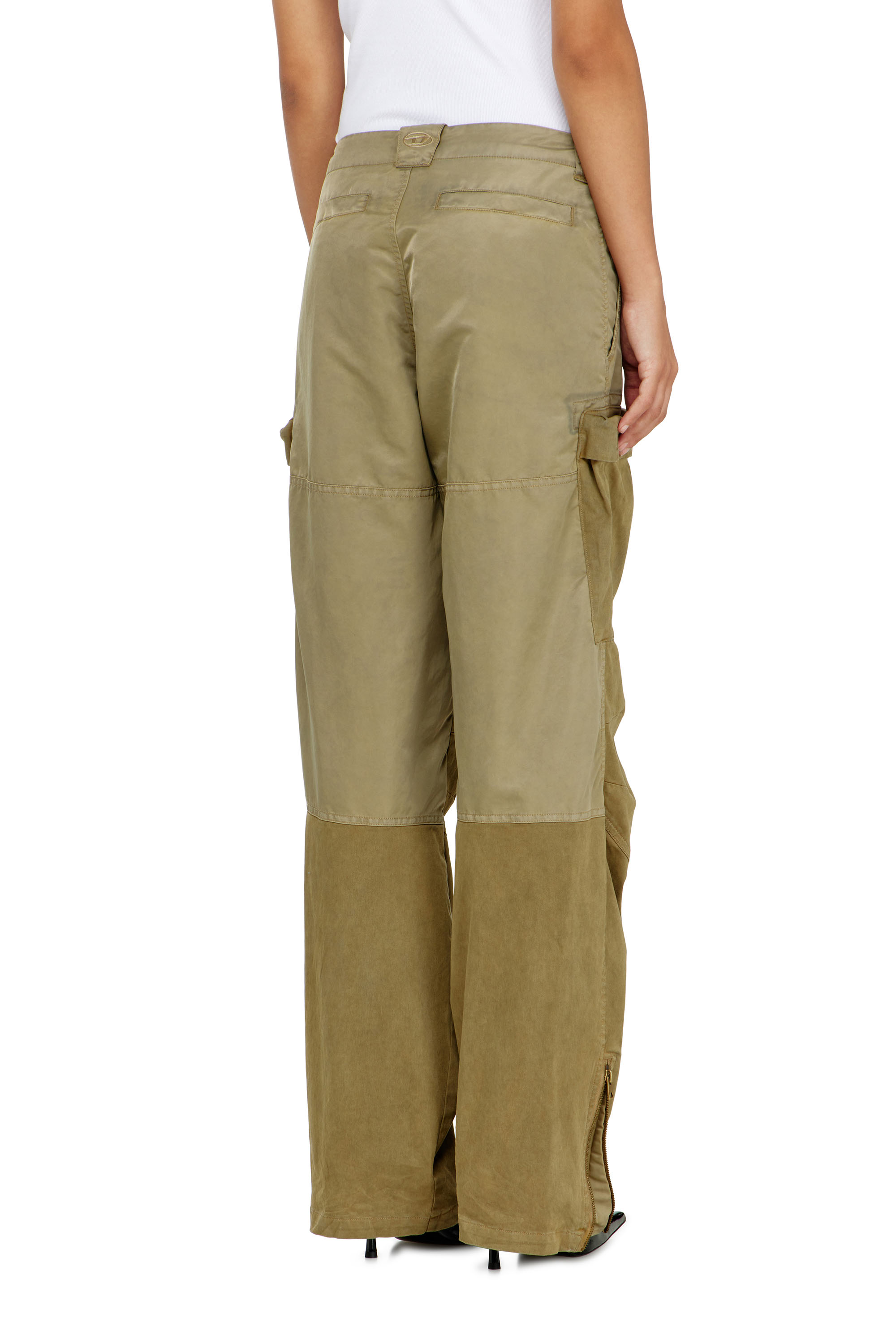 Diesel - P-ARKER, Pantalones cargo de algod&oacute;n y nailon Mujer in Verde - 4
