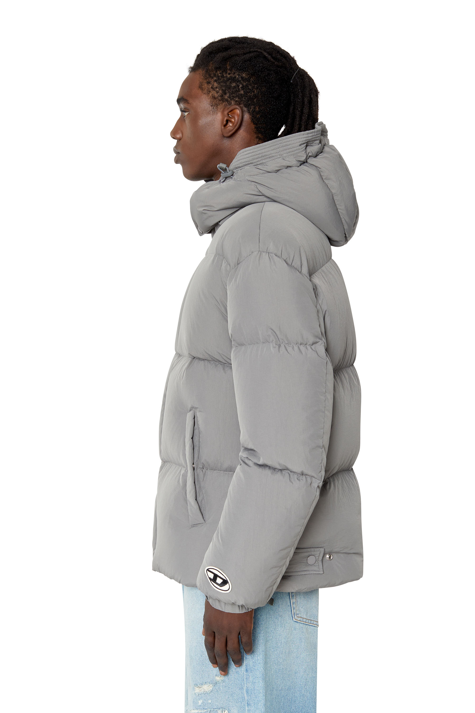 Diesel - W-ROLF-NW, Man's Polygiene ViralOff&reg; real down jacket in Grey - 6