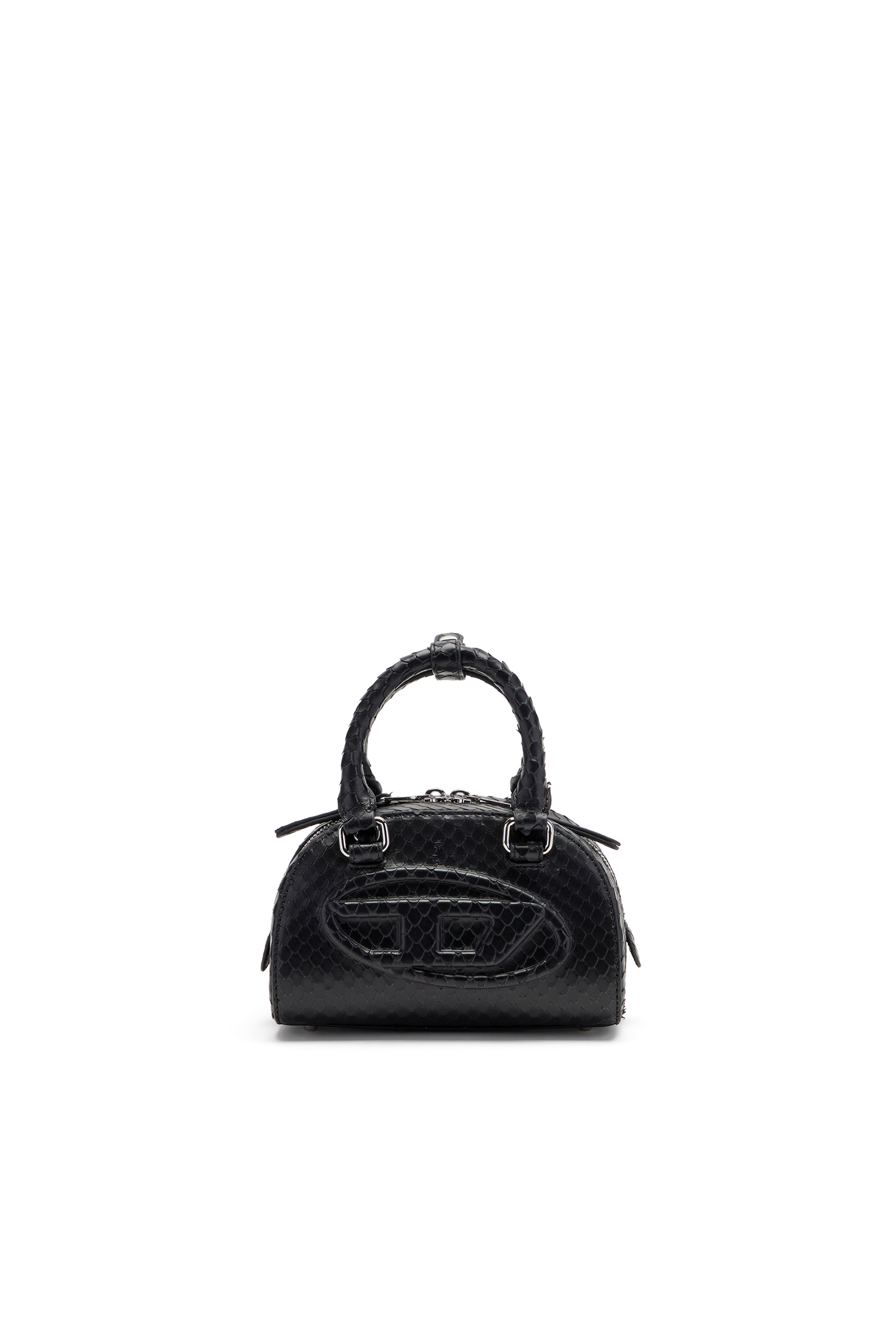 Diesel - 1DR DOME CROSSBODY, Female's 1DR Dome-Mini bowling bag in snake-effect leather in Black - 1