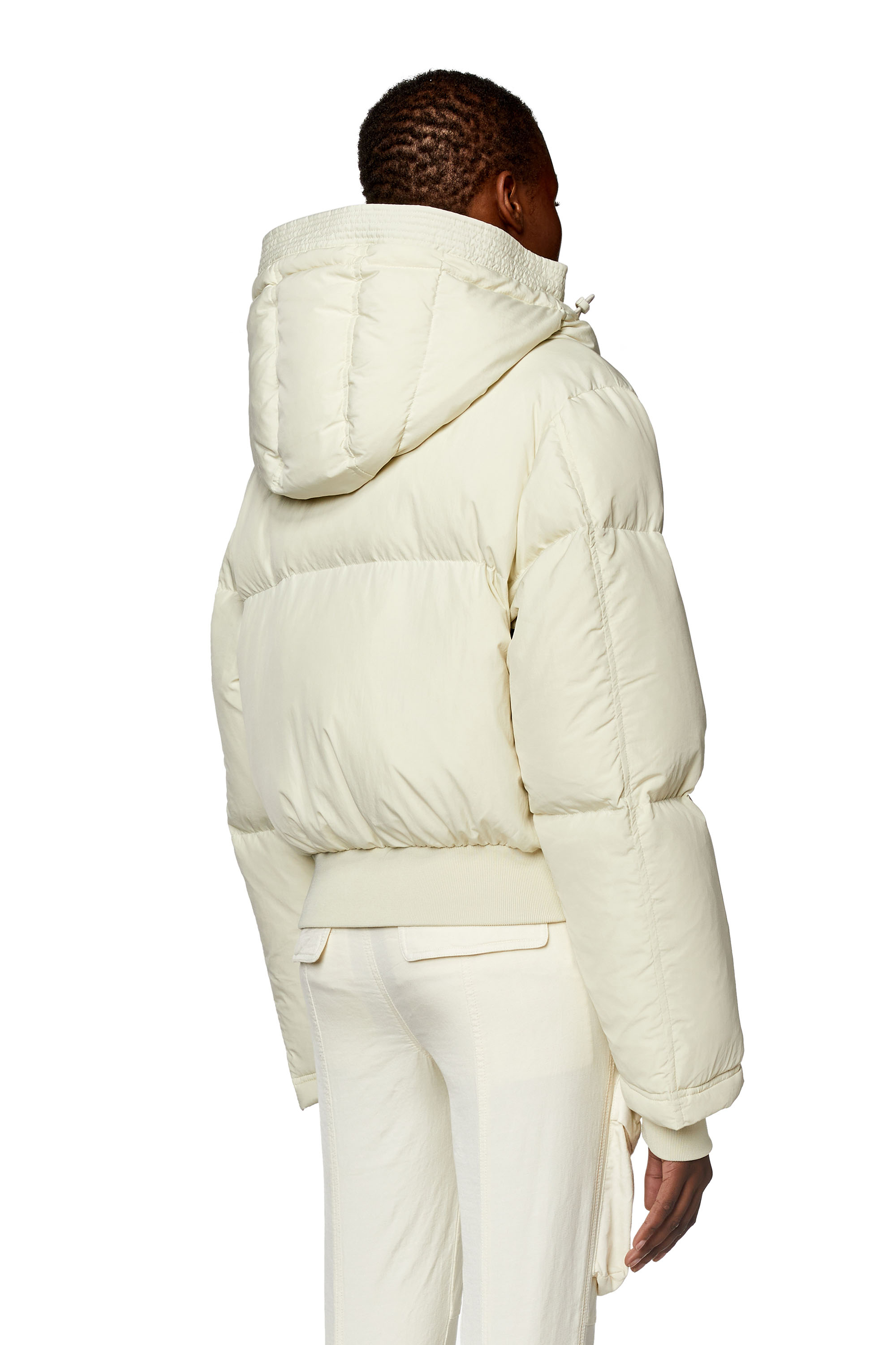 Diesel - W-PEYT-SHORT, Female's Down jacket in recycled nylon taslan in White - 4