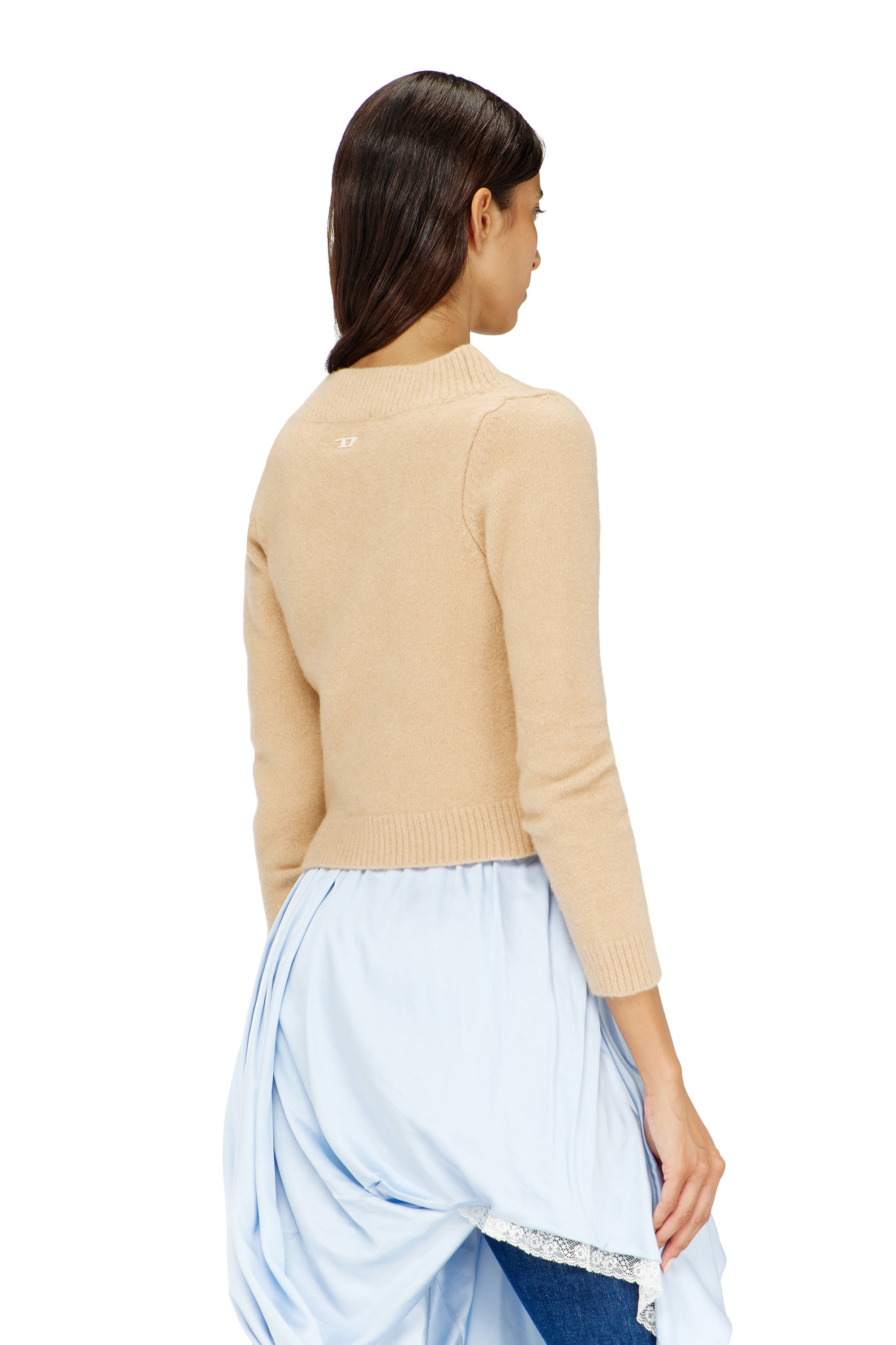 Diesel - M-AVA, Female's Cropped cardigan in wrinkled boiled knit in null - 3