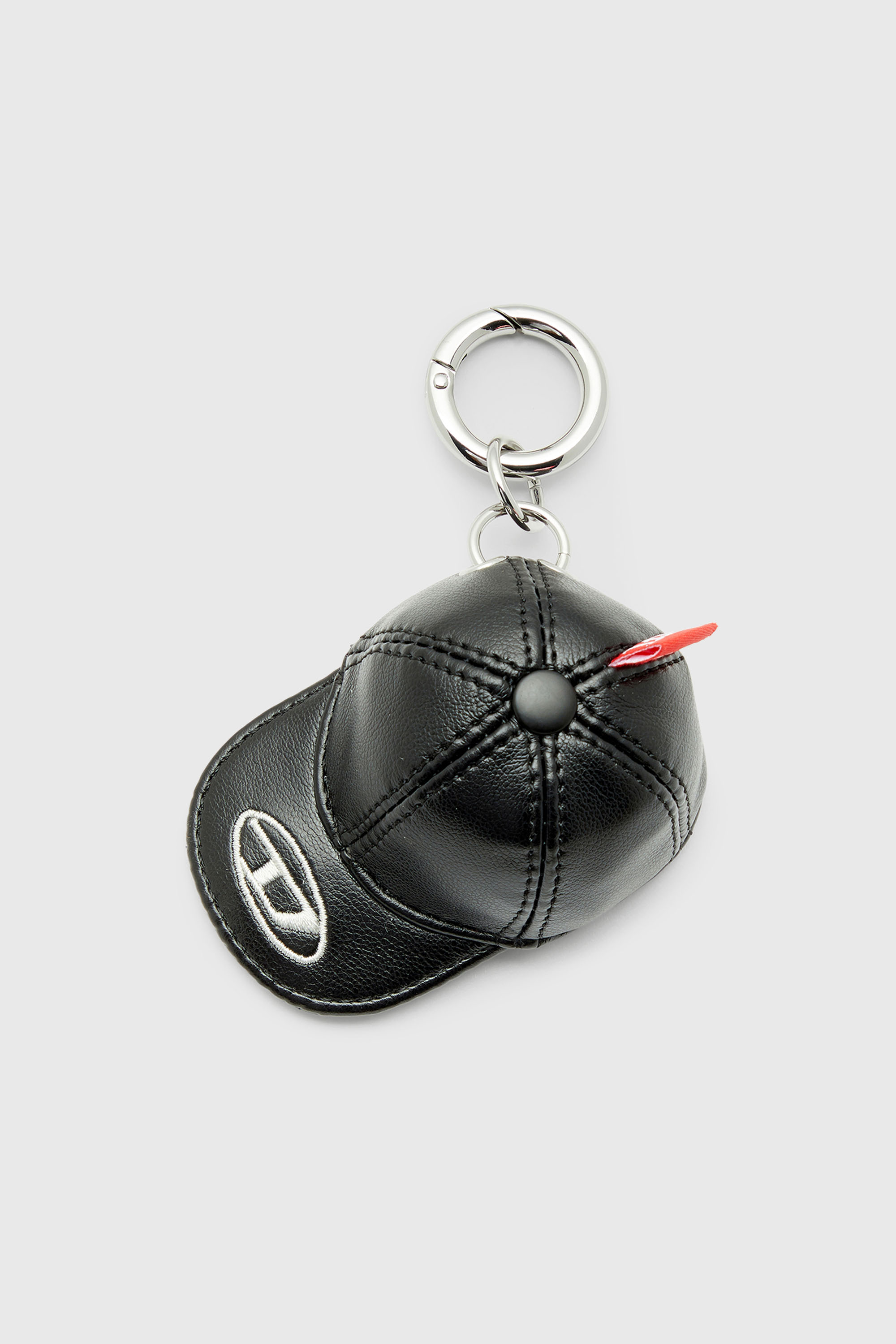 Diesel - CHARM-CAP, Unisex's Baseball hat charm with Oval D embroidery in Black - 1