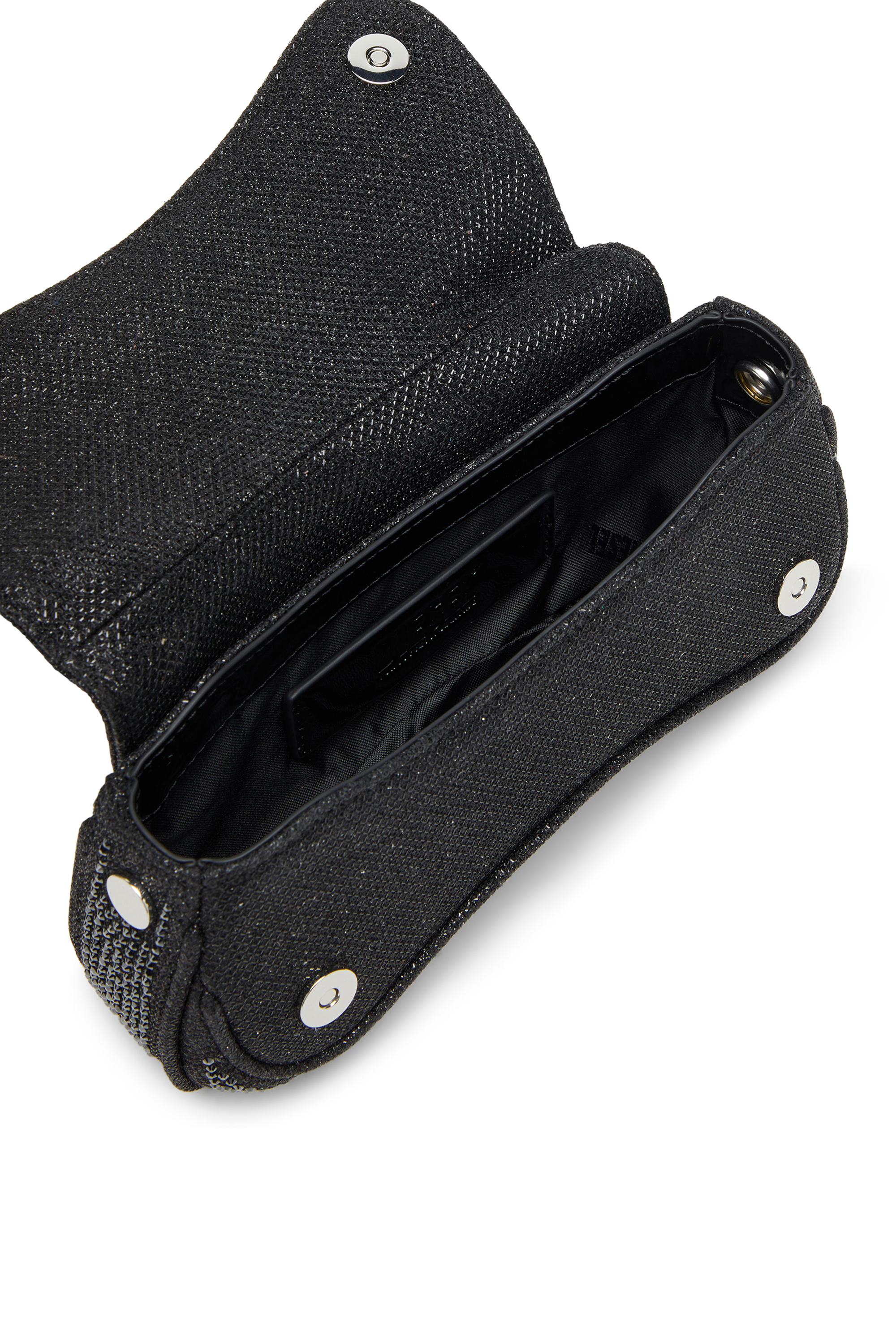 Diesel - PLAY CROSSBODY XS, Female's Play-Mini crossbody bag in crystal Lurex in Black - 3