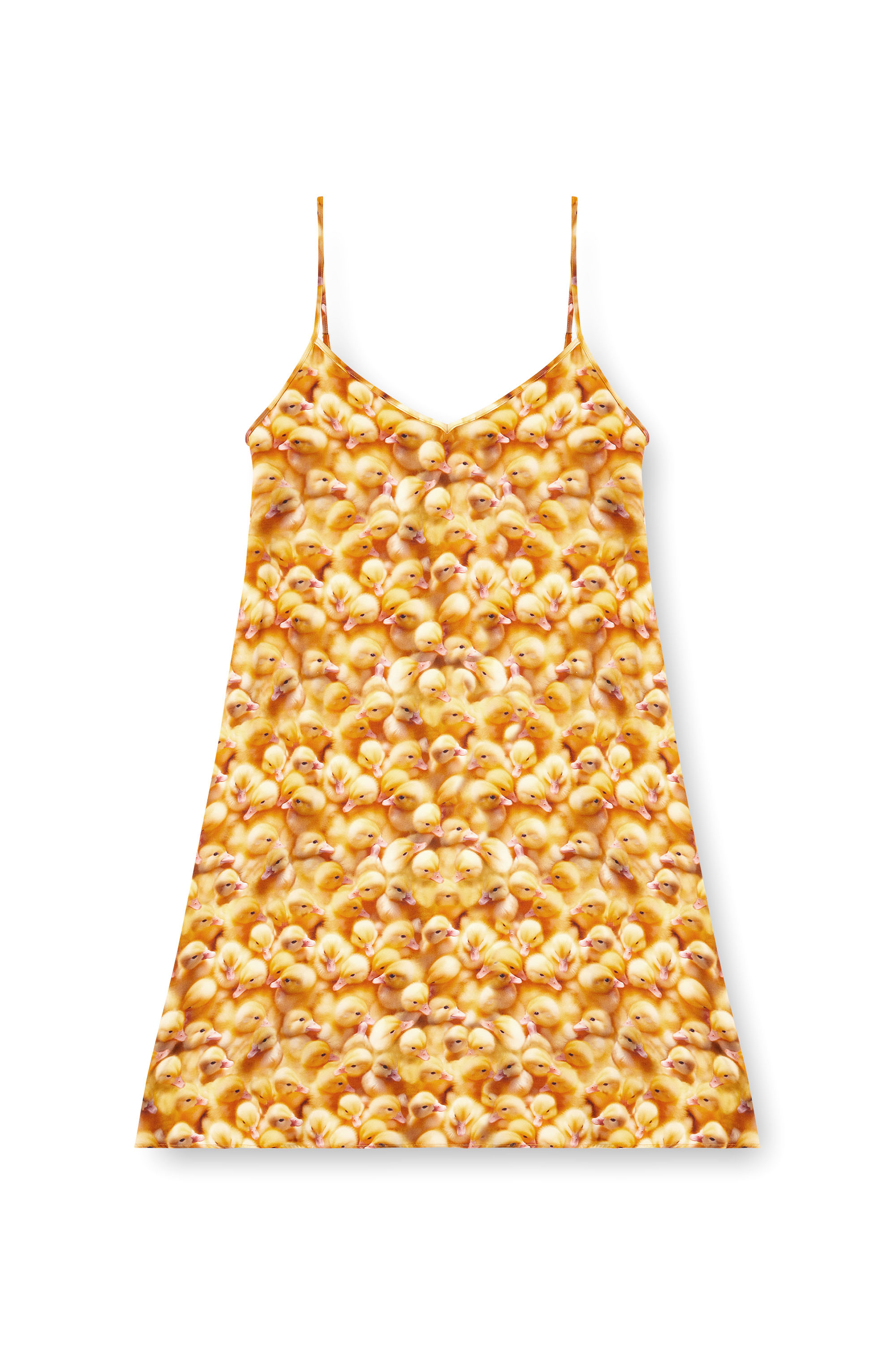 Diesel - D-ULCET, Female's Mini dress in viscose with all-over print in Yellow - 3