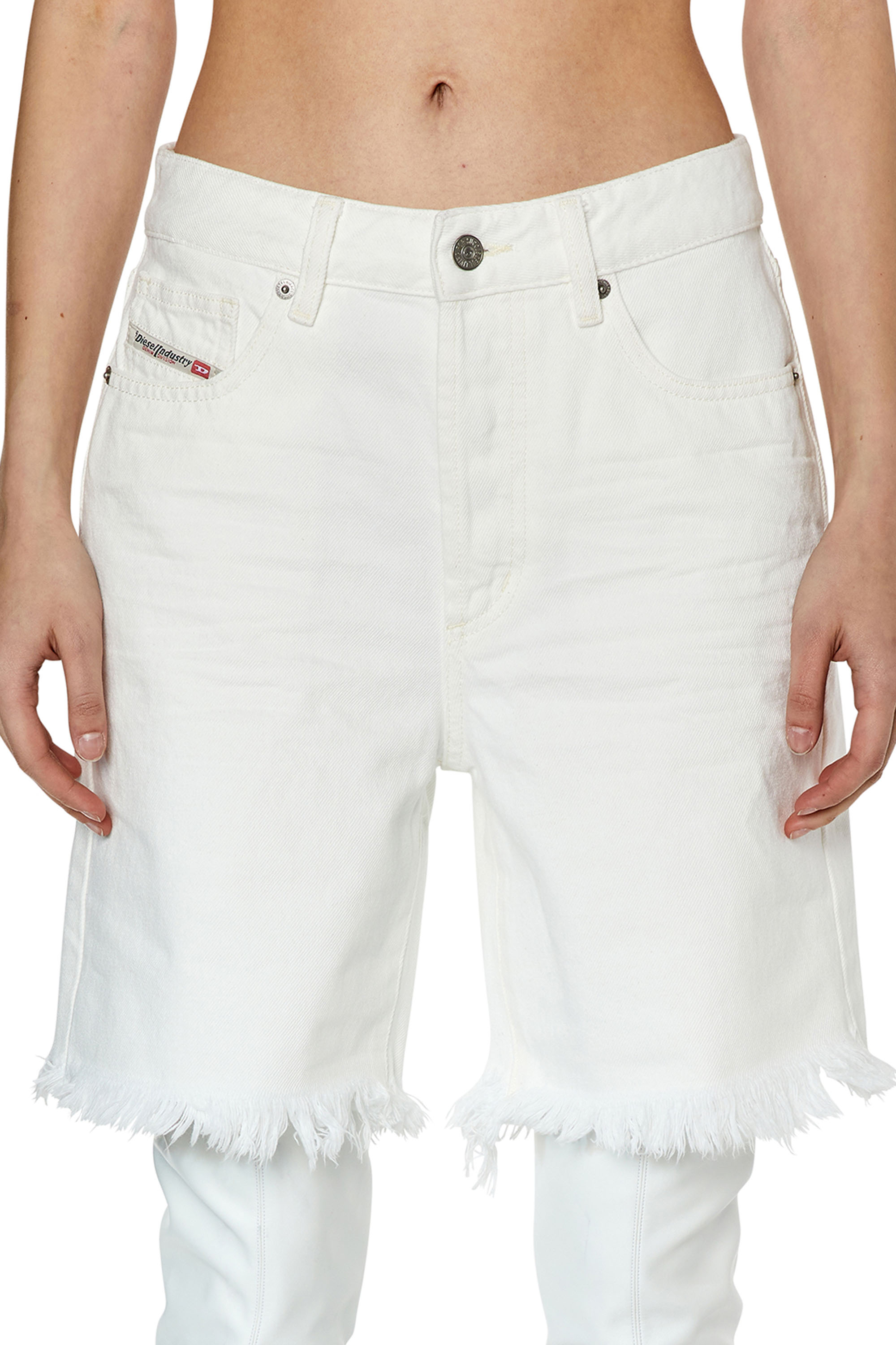 Diesel - DE-AMY, Female's Denim shorts in White - 4