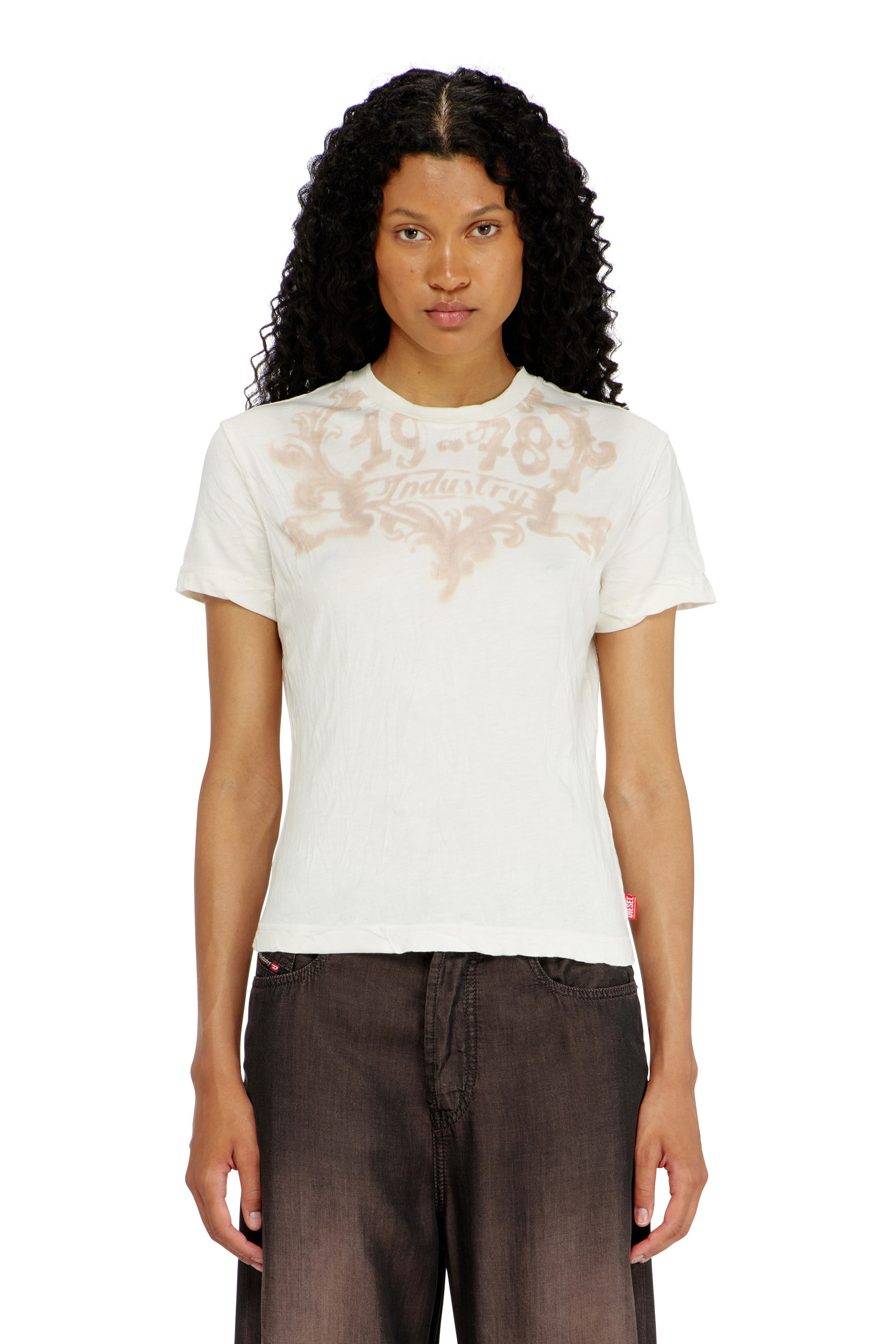 Diesel - T-ILA-AA5, Camiseta de algod&oacute;n con estampado gr&aacute;fico Mujer in ToBeDefined - 2