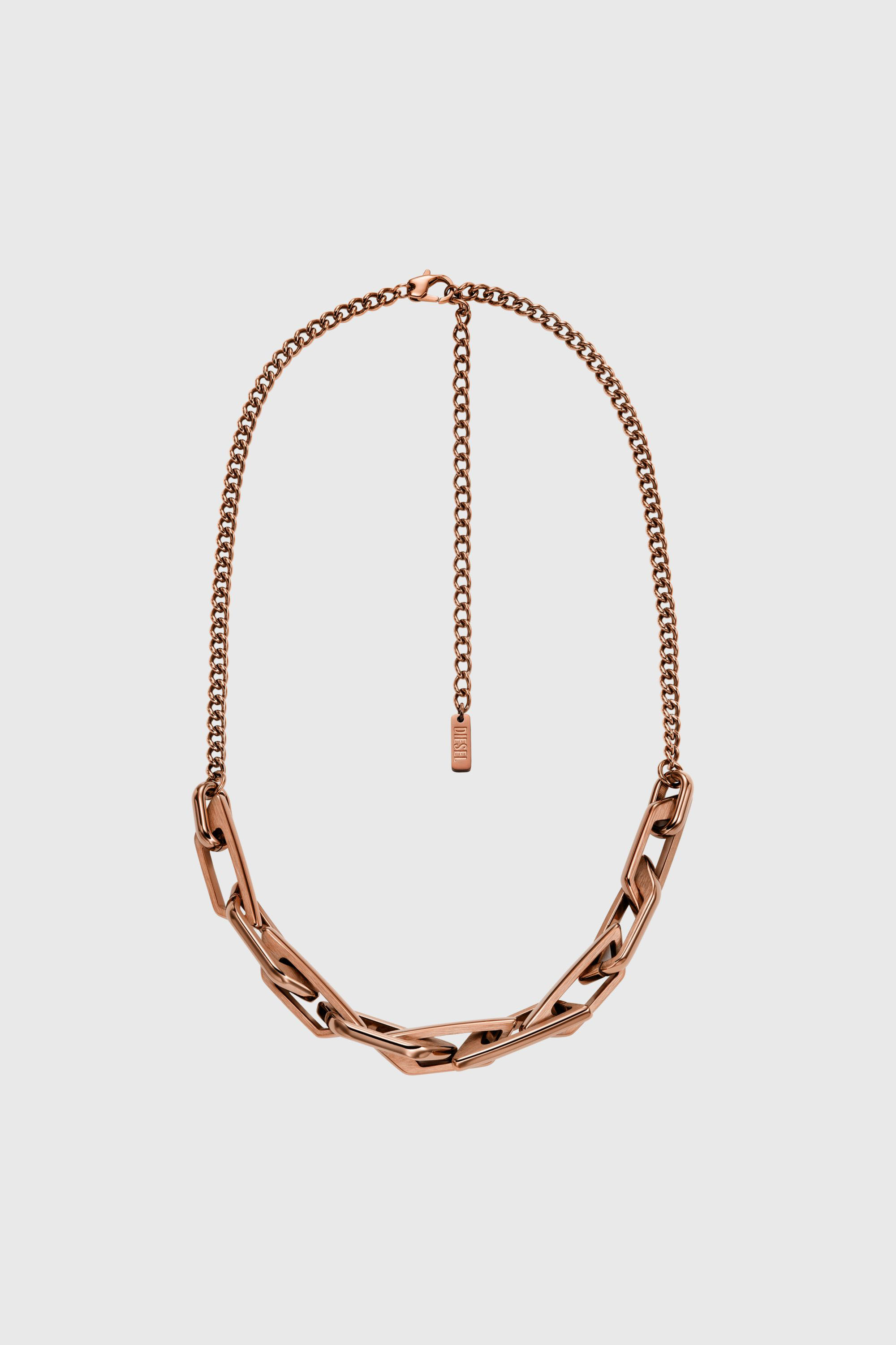 Diesel - DX1646200 JEWELLERY, Unisex's Stainless steel chain necklace in Bronze - 1
