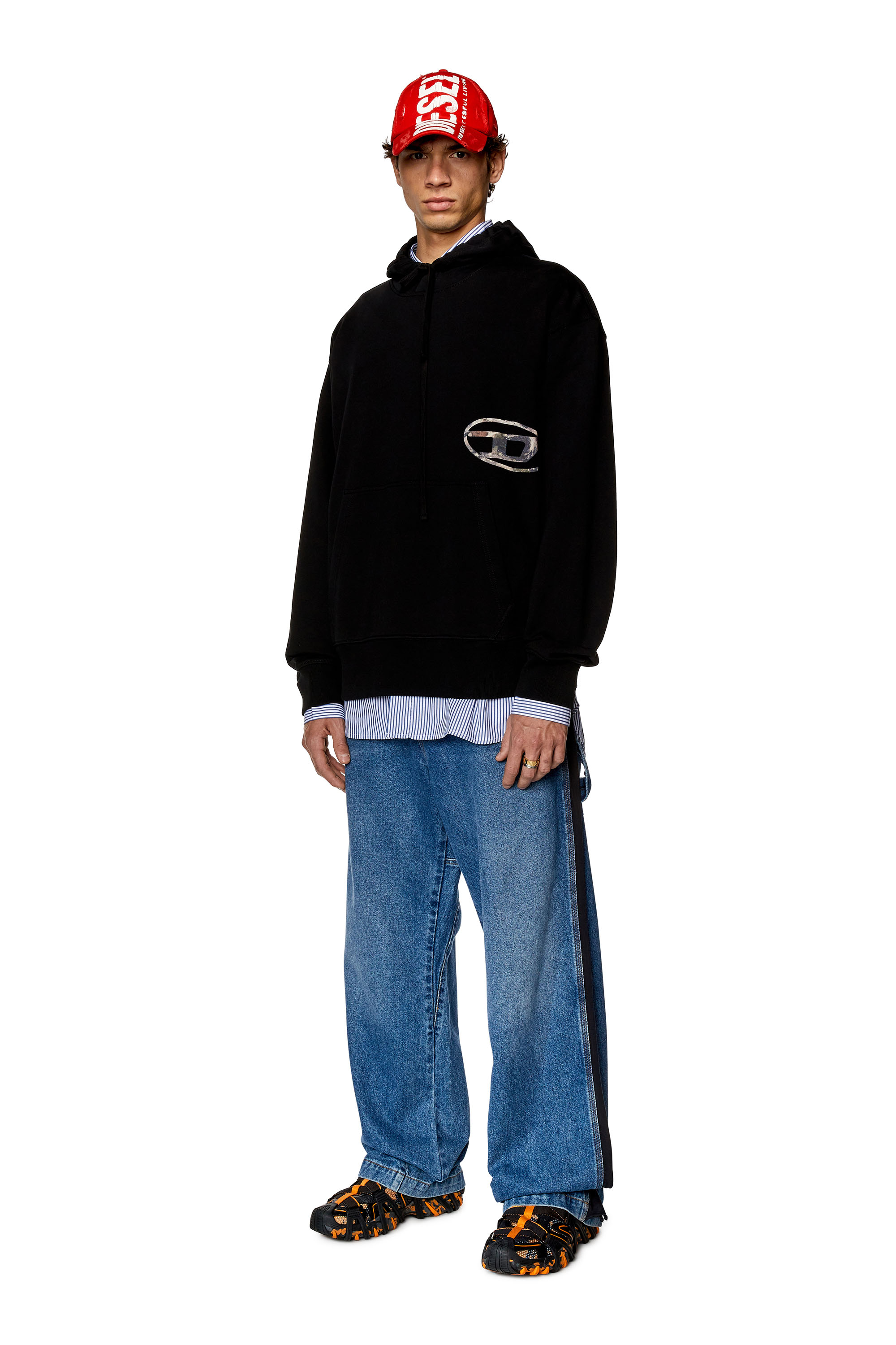 Men's Hoodie with Planet logo print | Black | Diesel