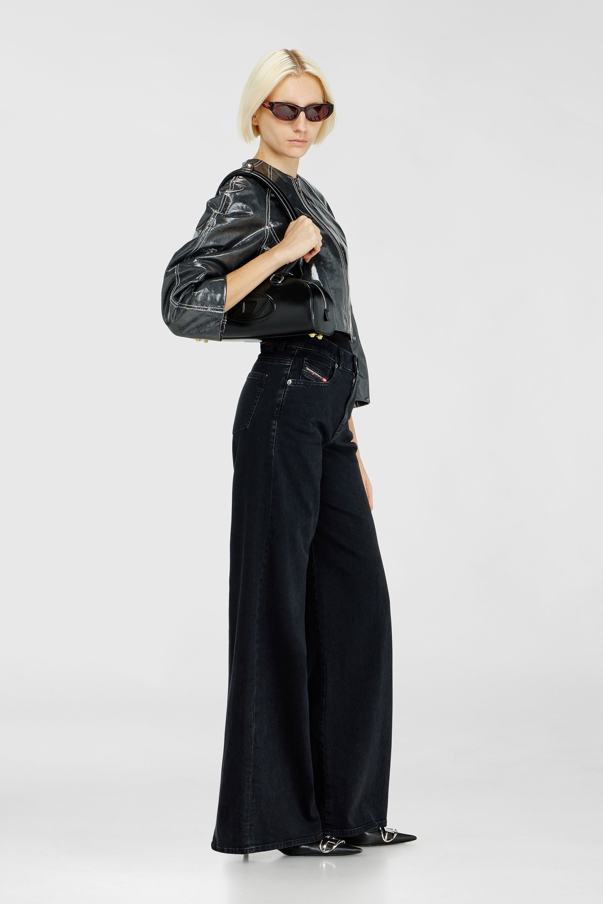 Diesel - Flare Jeans 1978 D-Akemi 09N89 Mujer, Negro/Gris oscuro - 2