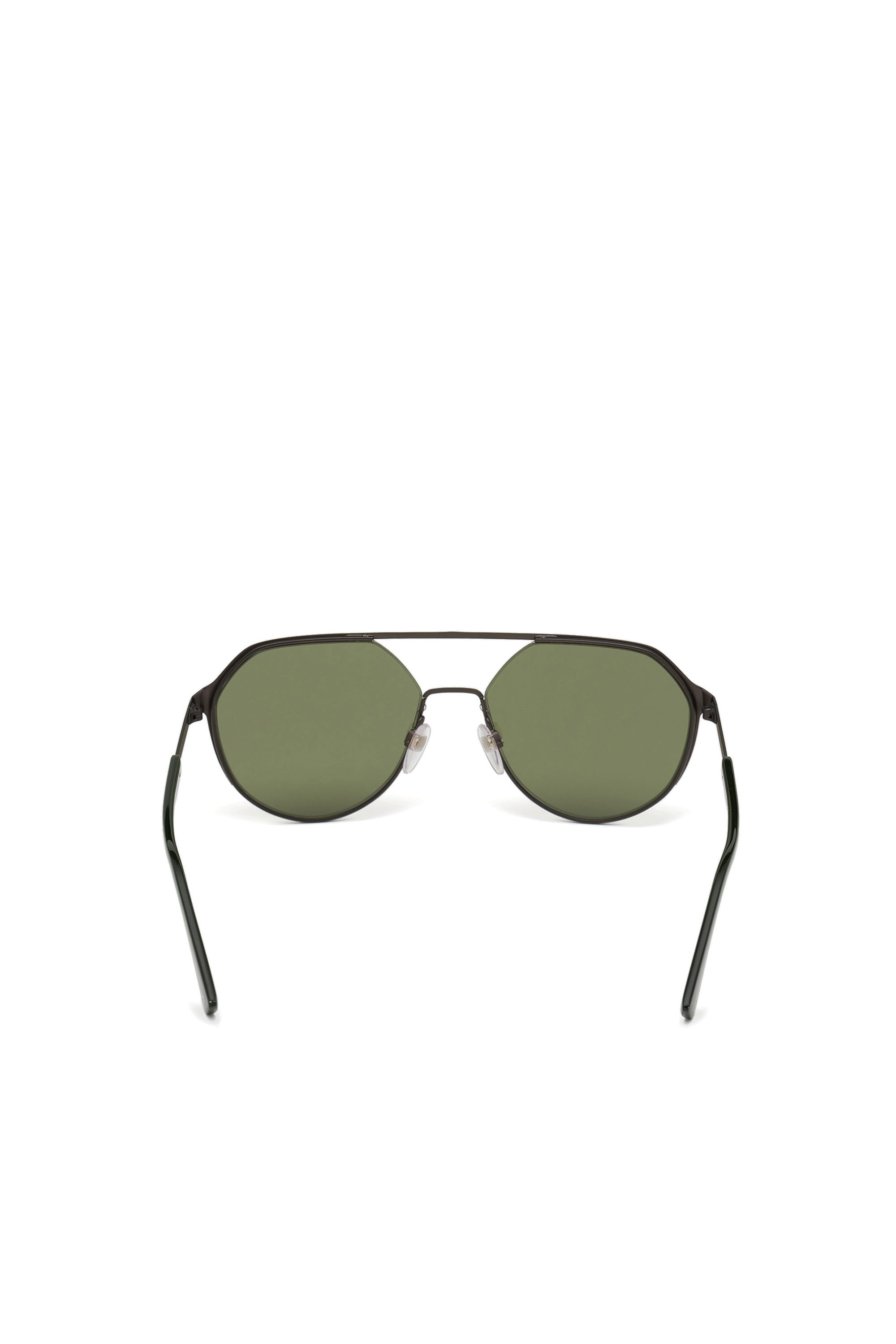 Diesel - DL0324, Man's Rounded metal glasses in Black/Green - 3