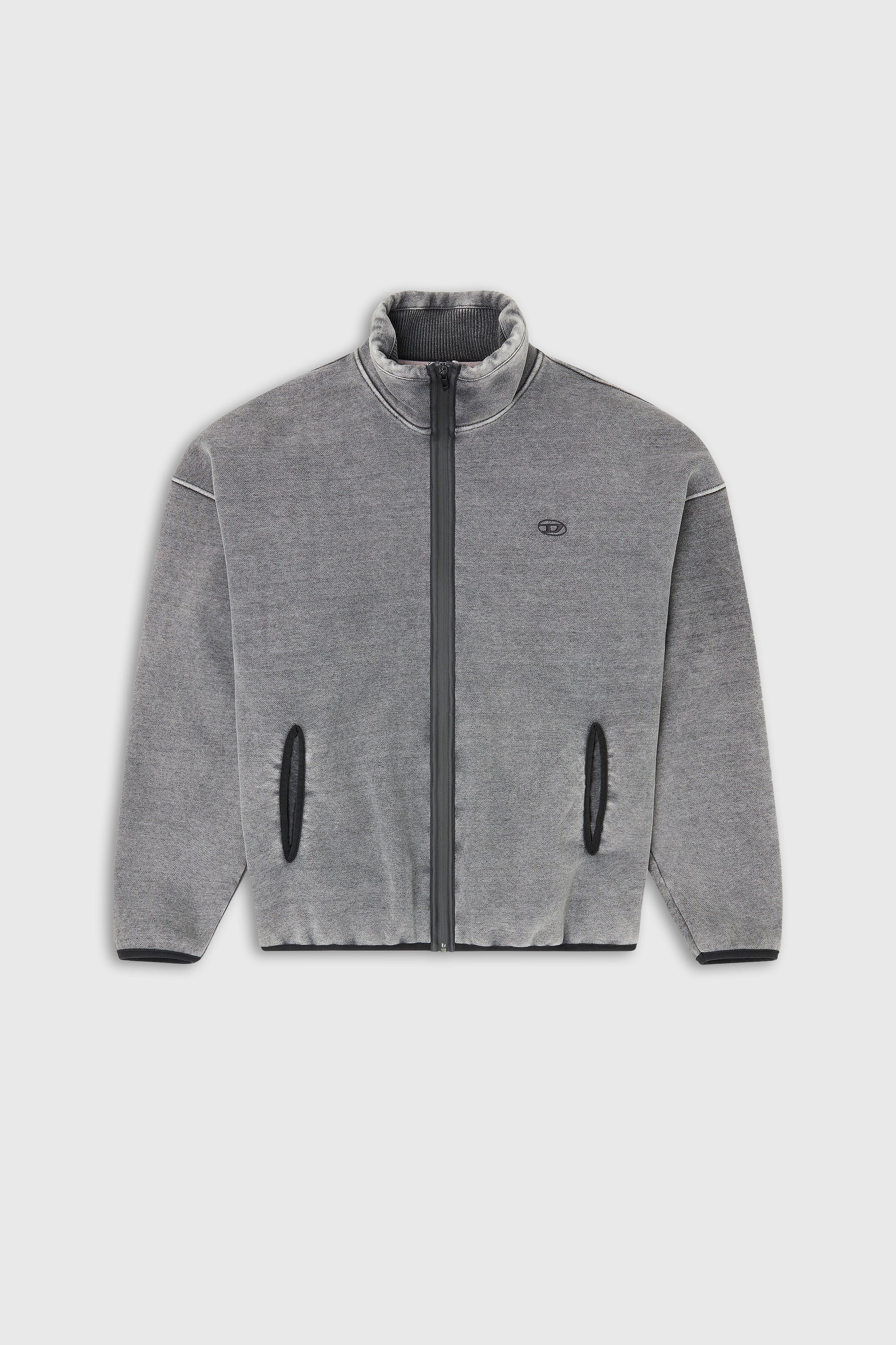 Diesel - S-BATY-NEW, Man's Zip-up sweatshirt with inner lining in Grey - 2