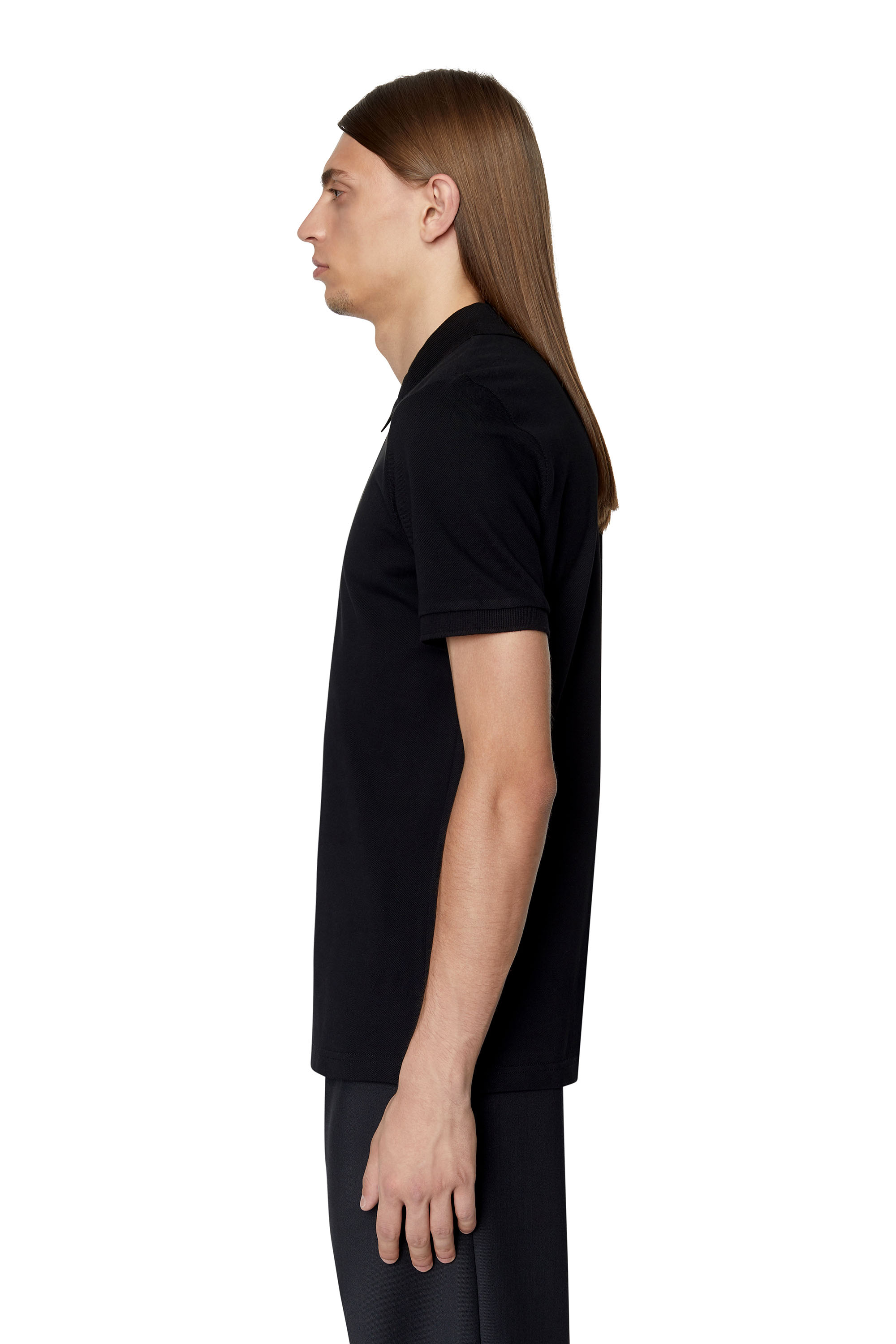 Diesel - T-SMITH-DIV, Polo con logotipo tridimensional Hombre in Negro - 6