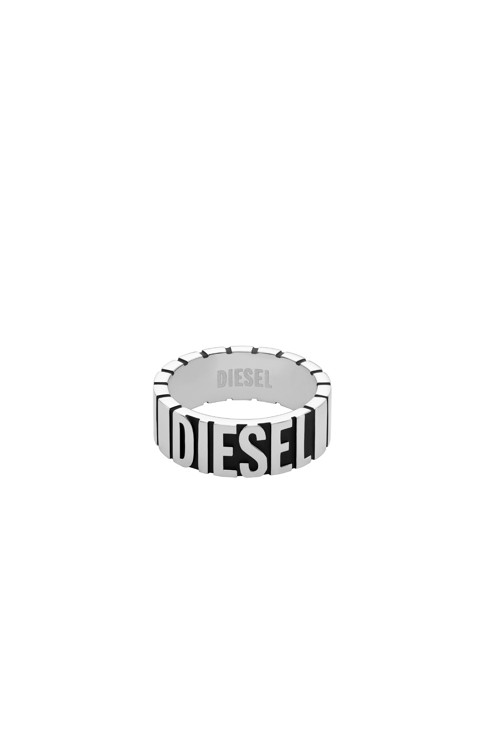 Men's Black stainless steel band ring | Grey | Diesel