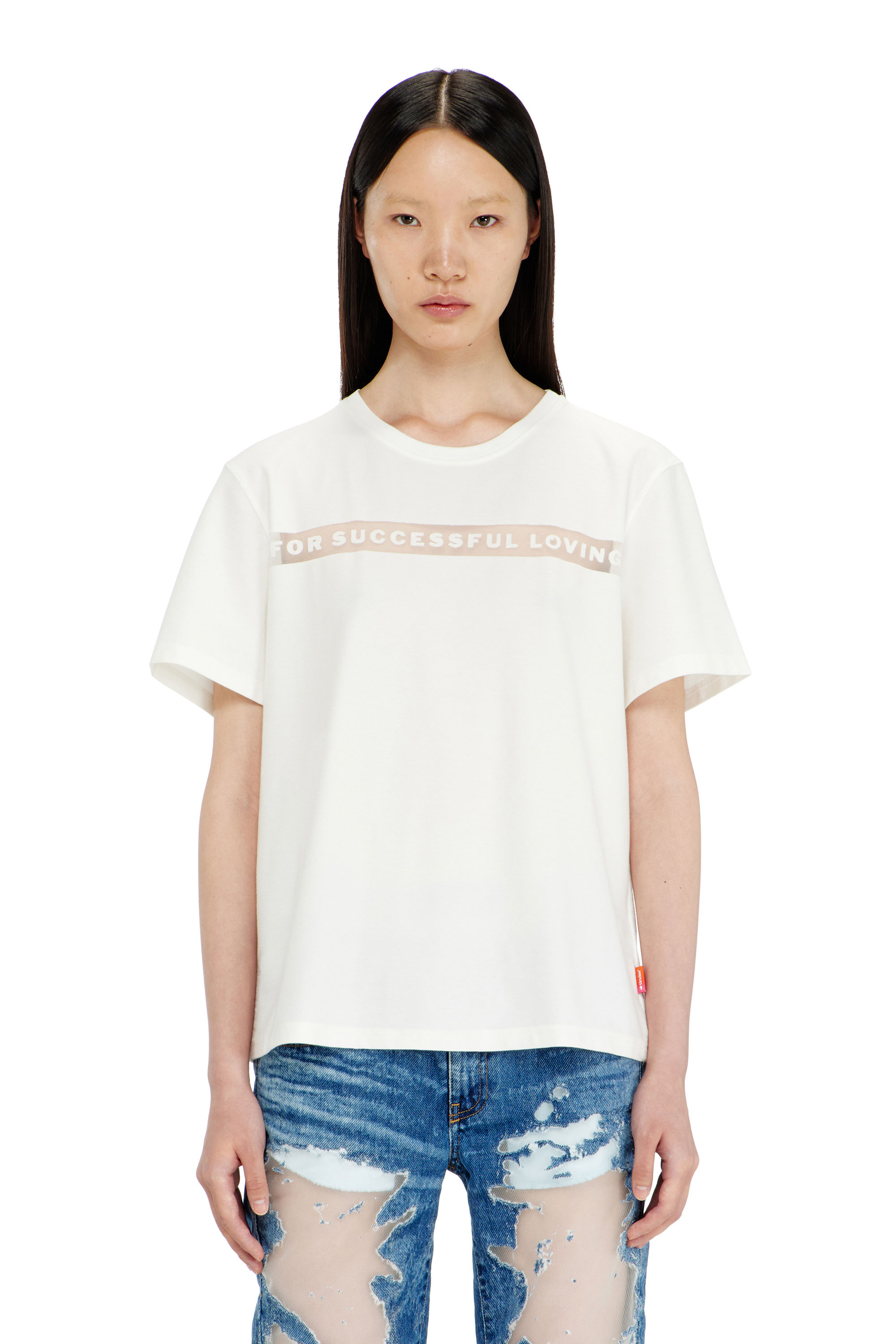 Diesel - PR-T-NOTS-CHI-R, Unisex's T-shirt with For Successful Loving logo in White - 5