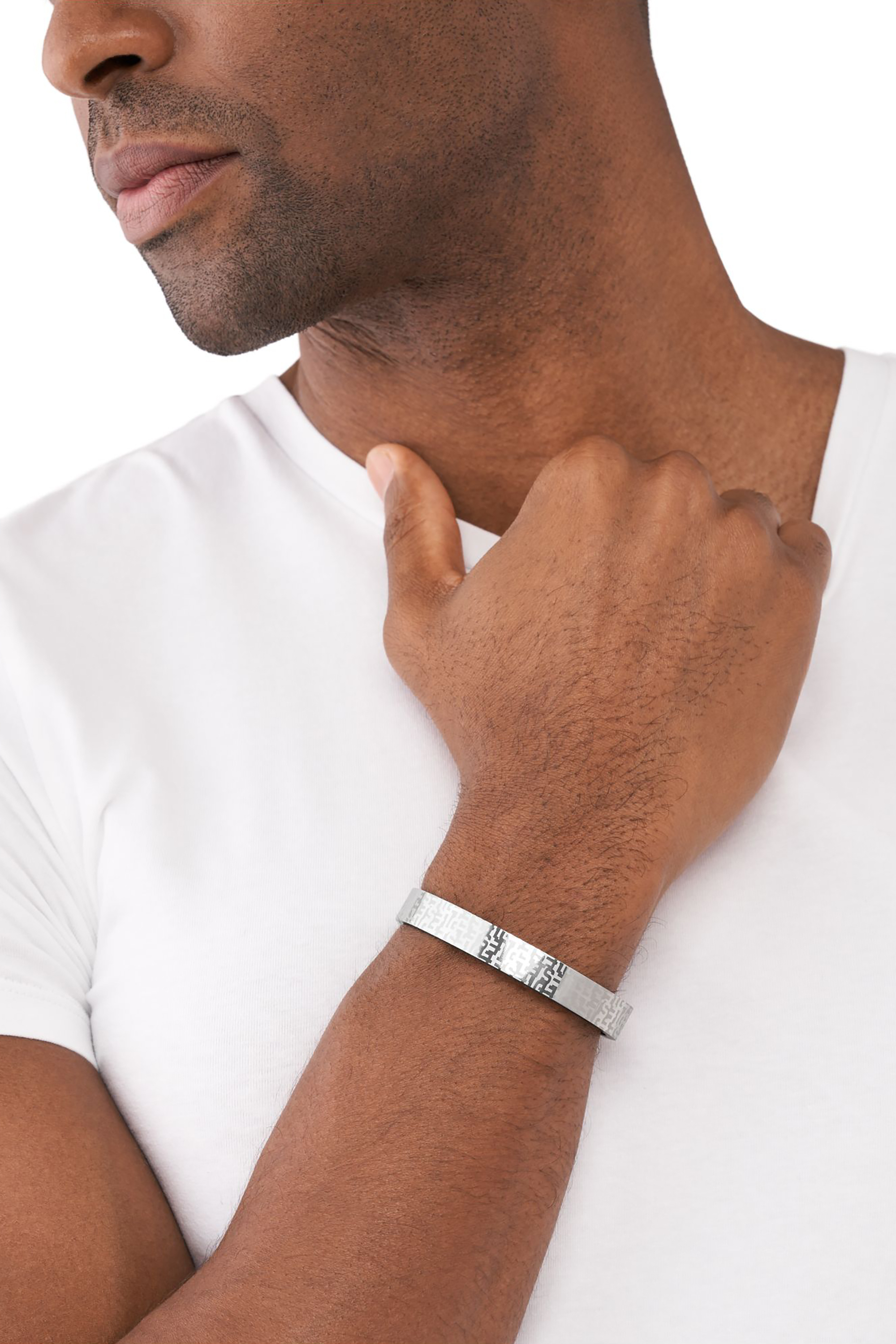 Diesel - DX1428, Bracelet manchette bicolore Font Mixte in Gris argent&eacute; - 3