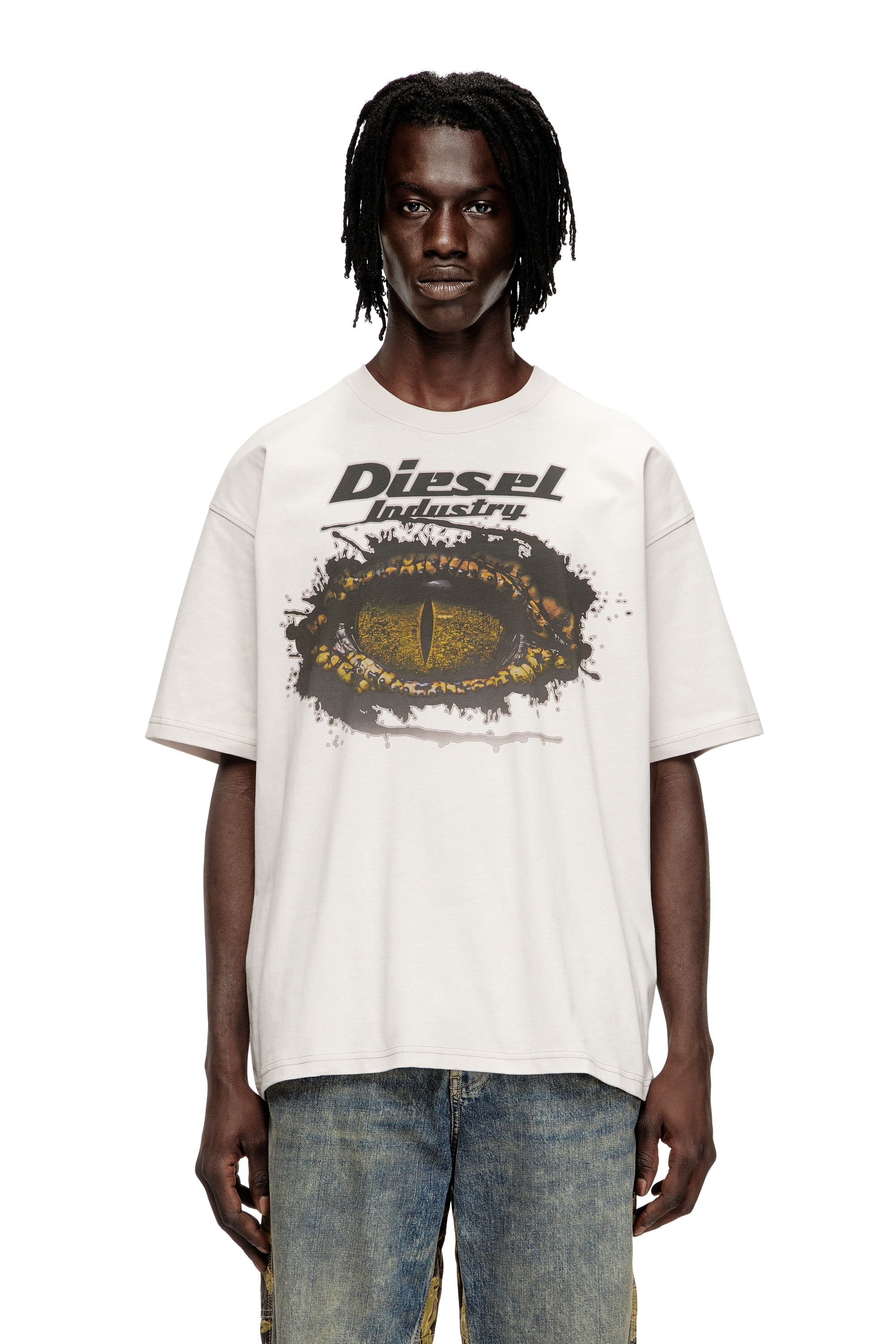 Diesel - T-BOXT-T25, T-shirt en coton avec impression numérique Homme in Gris - 3