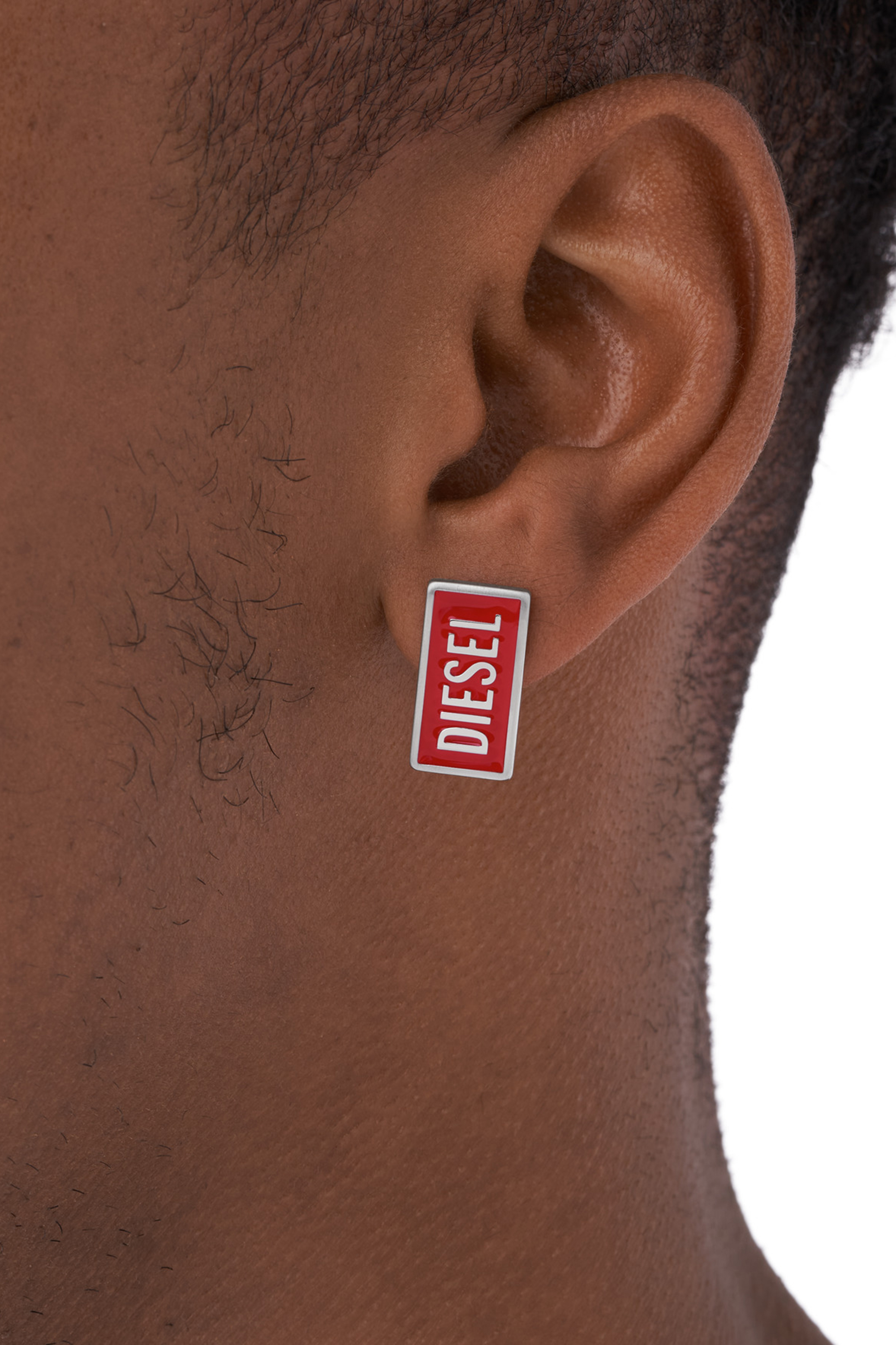 DX1367: Stainless Steel Logo Stud Earrings | Diesel